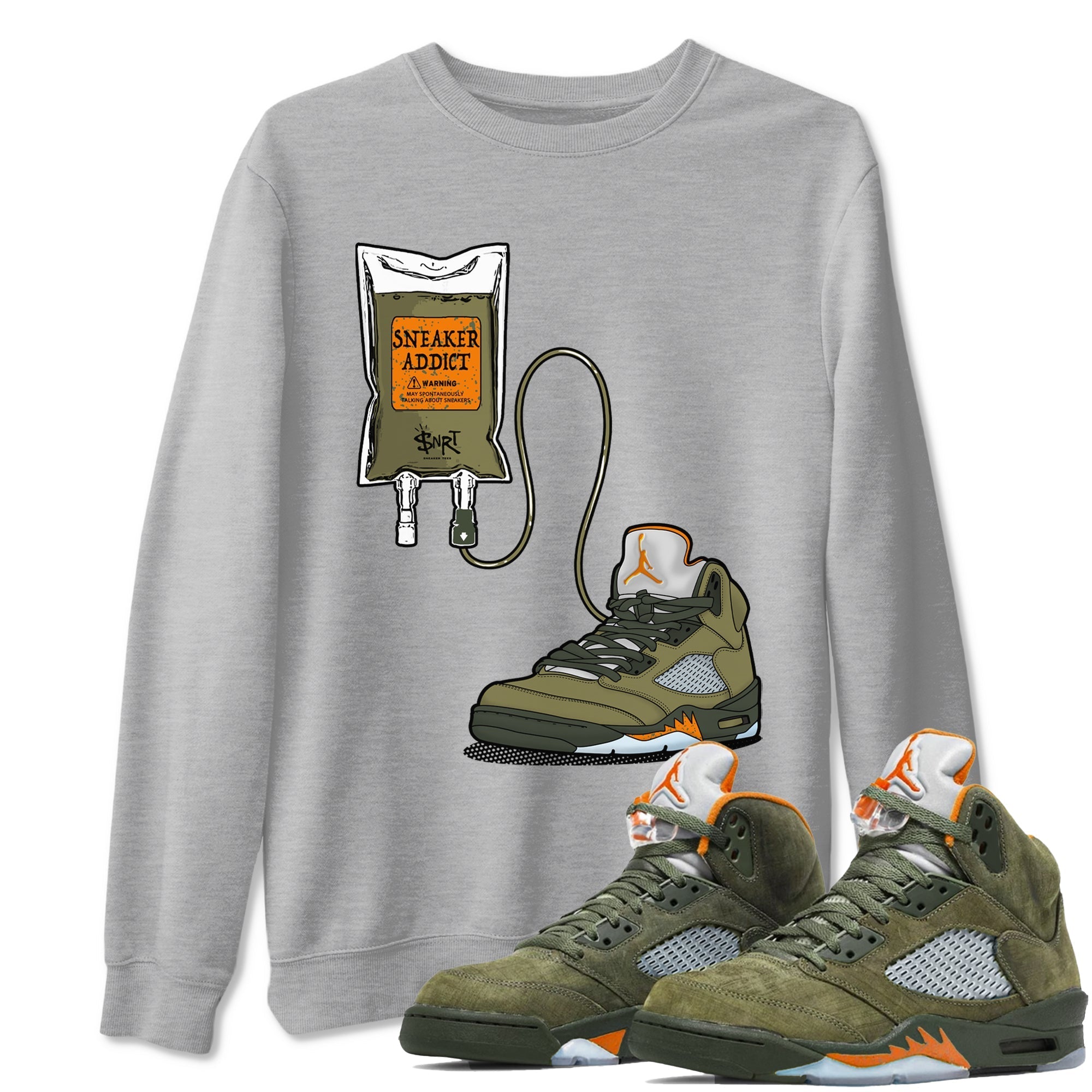 snkmatch Therapy snkmatch Tees - Air Jordan 5 Olive
