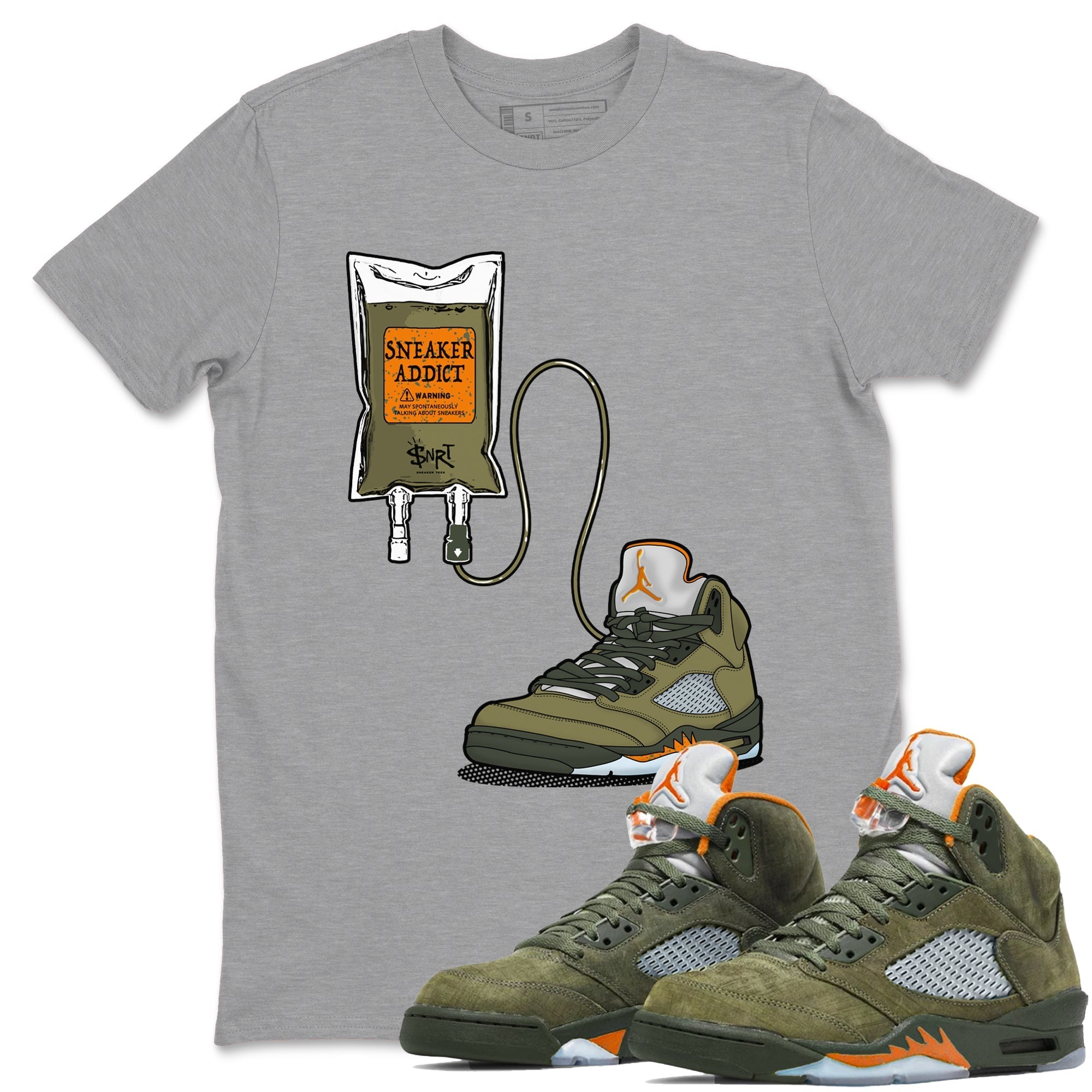 snkmatch Therapy snkmatch Tees - Air Jordan 5 Olive