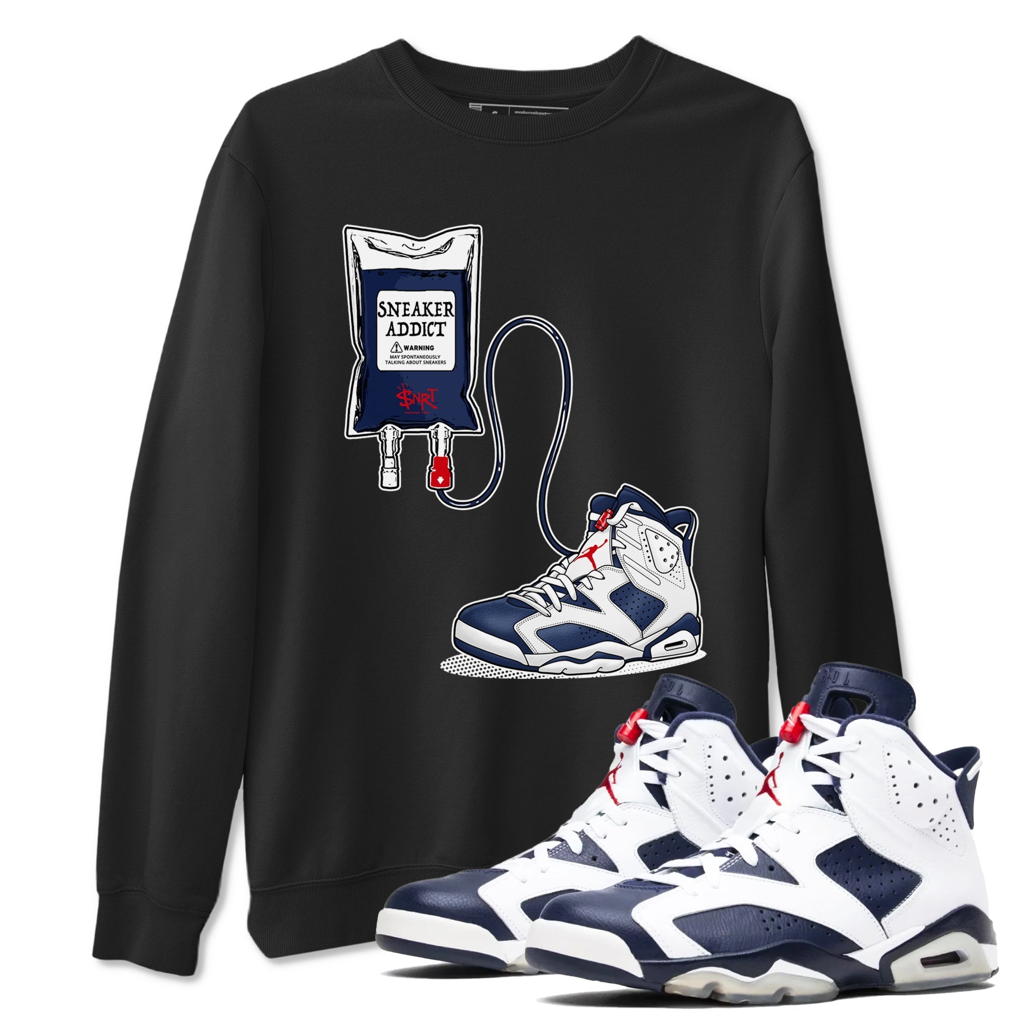 snkmatch Therapy snkmatch Tees - Air Jordan 6 White And Midnight Navy