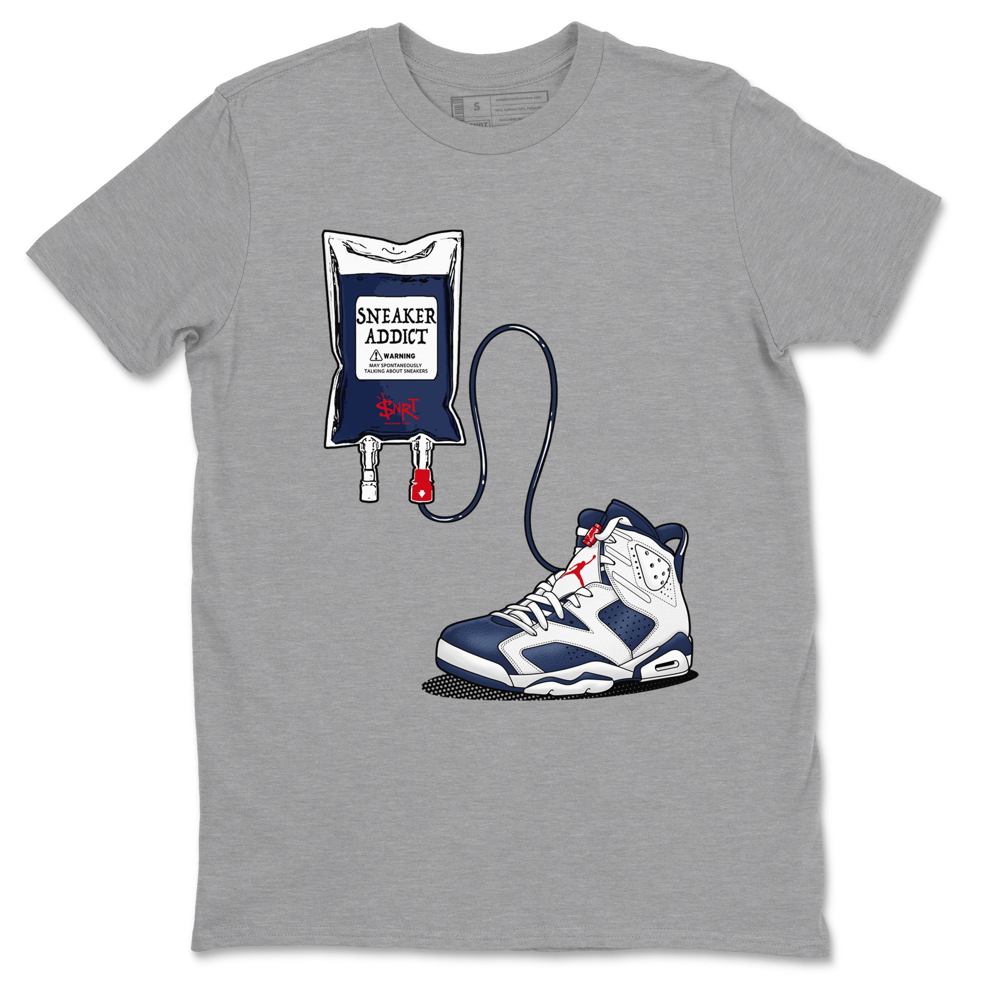 snkmatch Therapy snkmatch Tees - Air Jordan 6 White And Midnight Navy