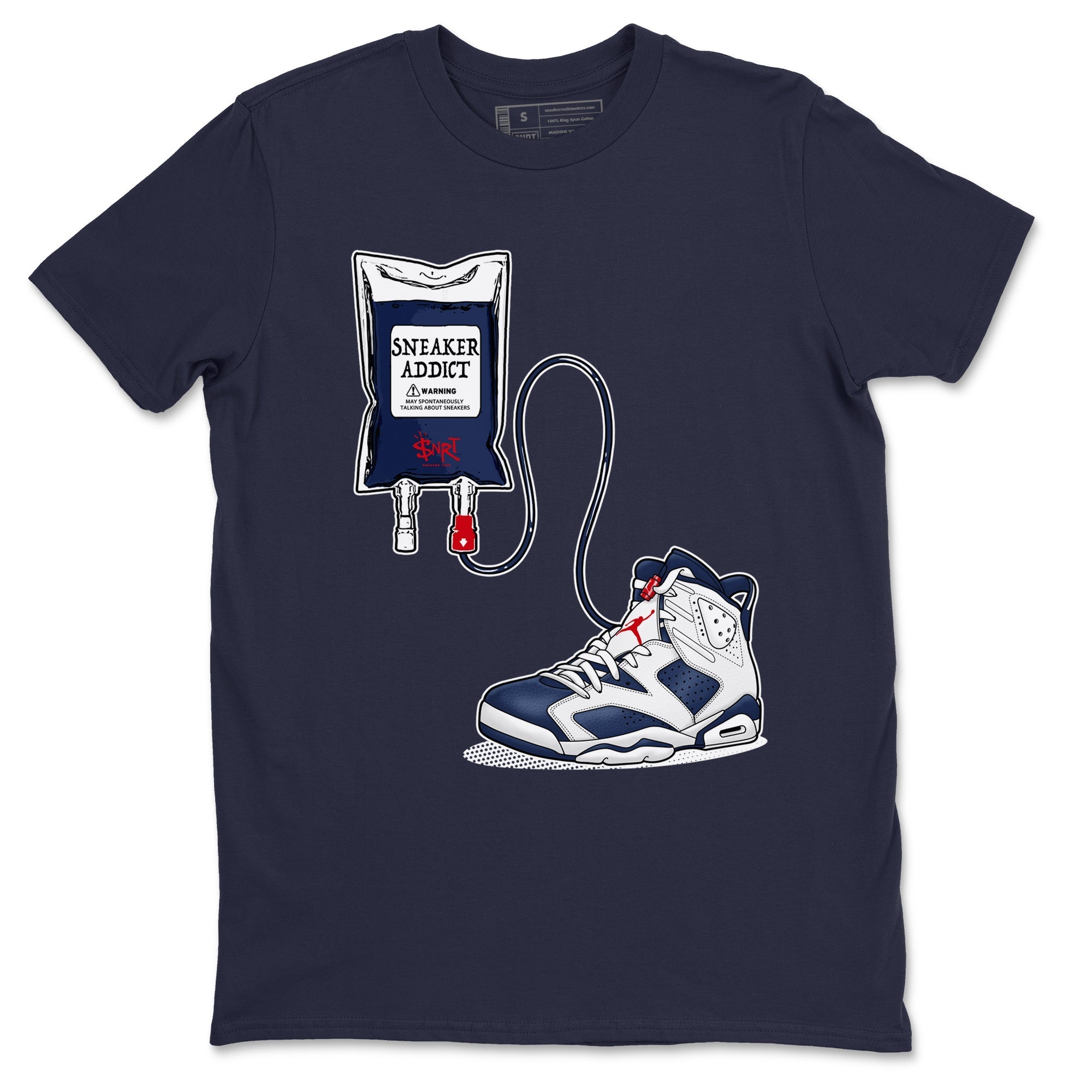 snkmatch Therapy snkmatch Tees - Air Jordan 6 White And Midnight Navy