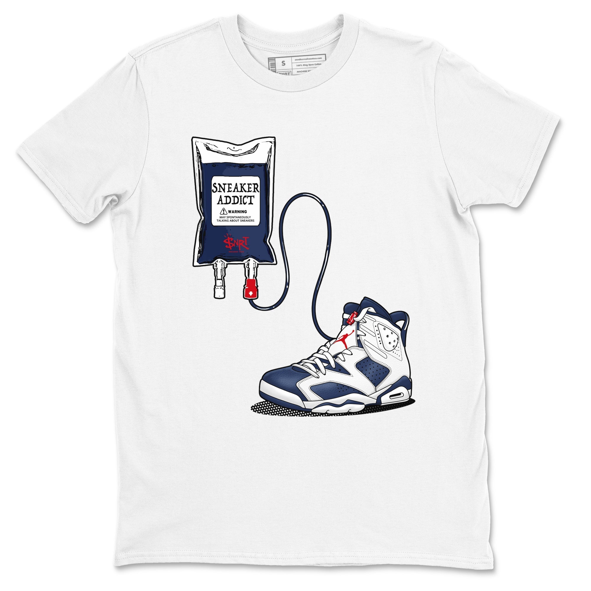 snkmatch Therapy snkmatch Tees - Air Jordan 6 White And Midnight Navy