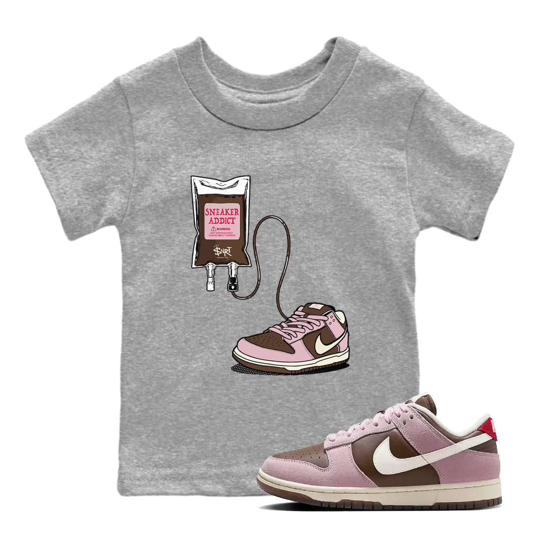 snkmatch Therapy snkmatch Tees Kids - Dunk Cacao Wow And Pink Foam