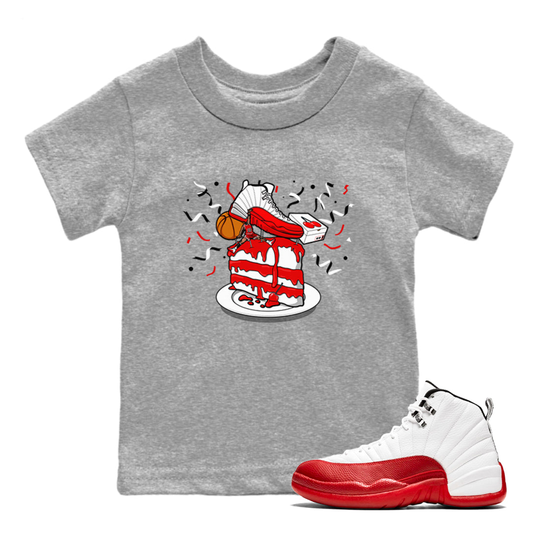 snkmatch Topper snkmatch Tee Kids - Air Jordan 12 Cherry