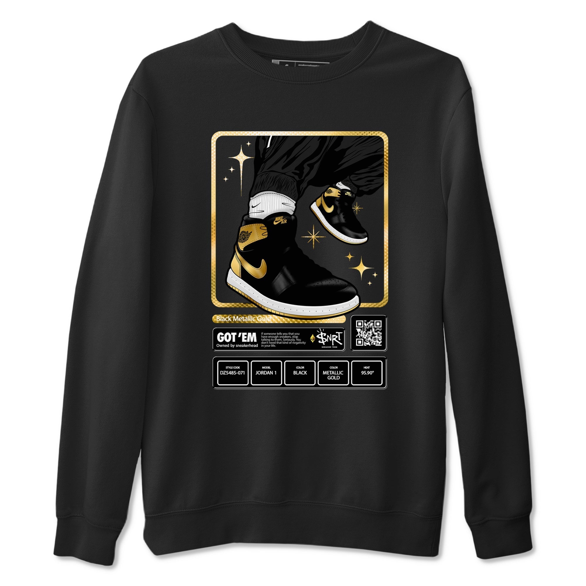 snkmatch Trading Card snkmatch Tees - Air Jordan 1 Black Metallic Gold