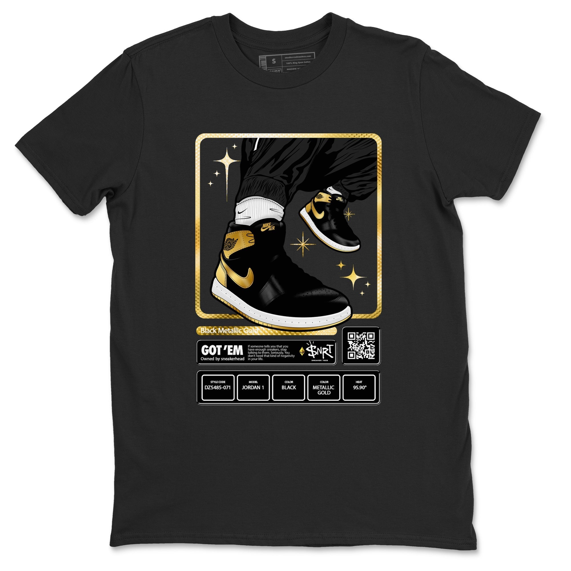snkmatch Trading Card snkmatch Tees - Air Jordan 1 Black Metallic Gold