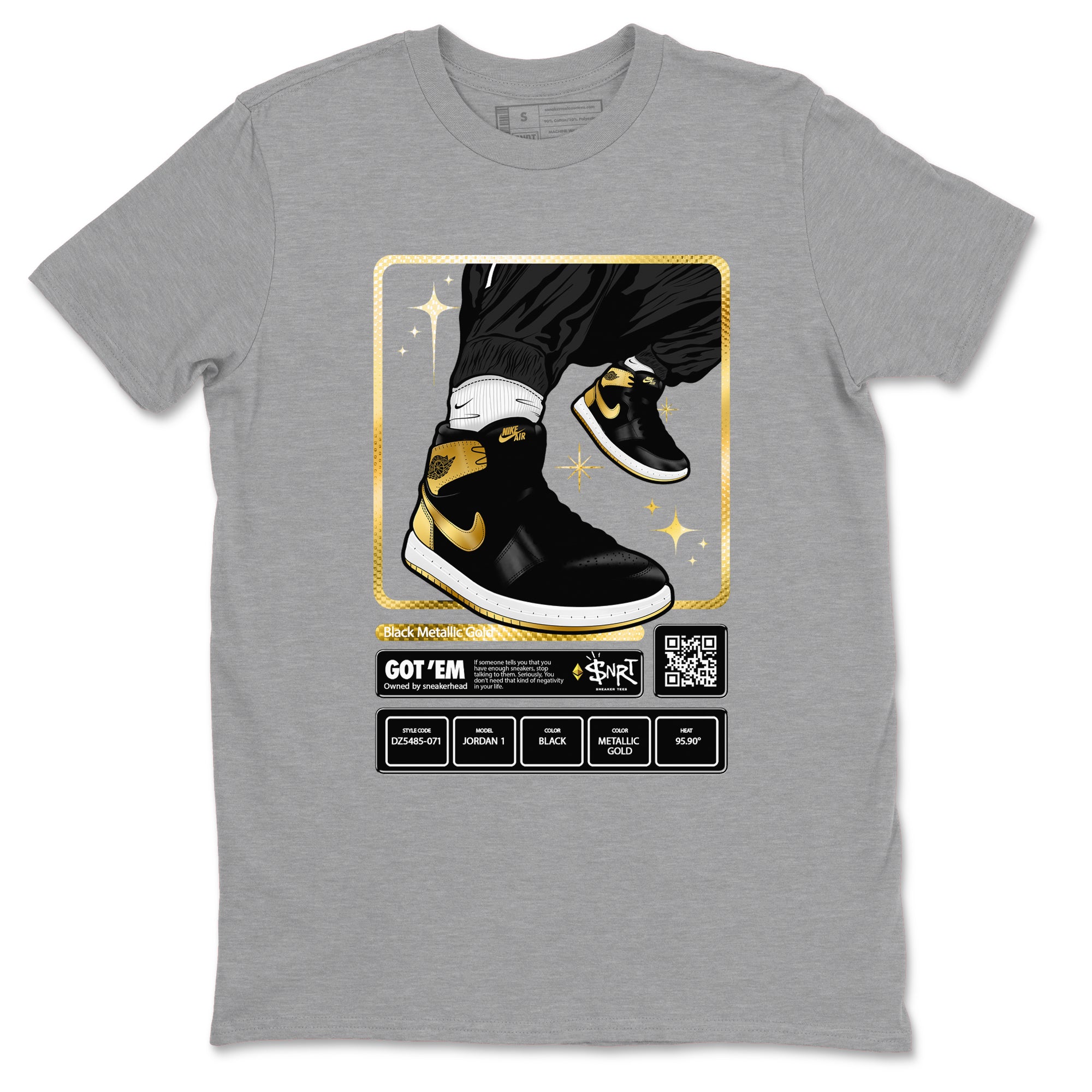 snkmatch Trading Card snkmatch Tees - Air Jordan 1 Black Metallic Gold