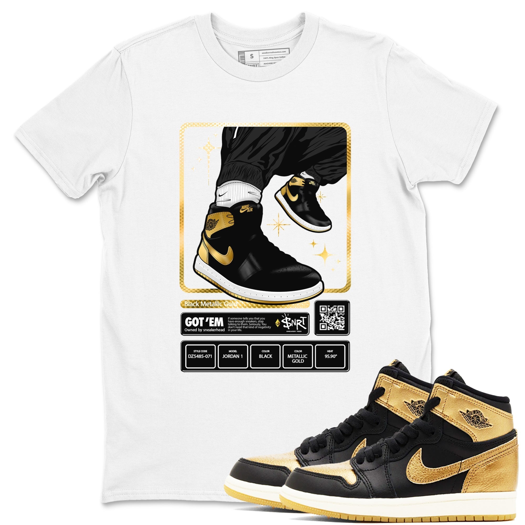 snkmatch Trading Card snkmatch Tees - Air Jordan 1 Black Metallic Gold
