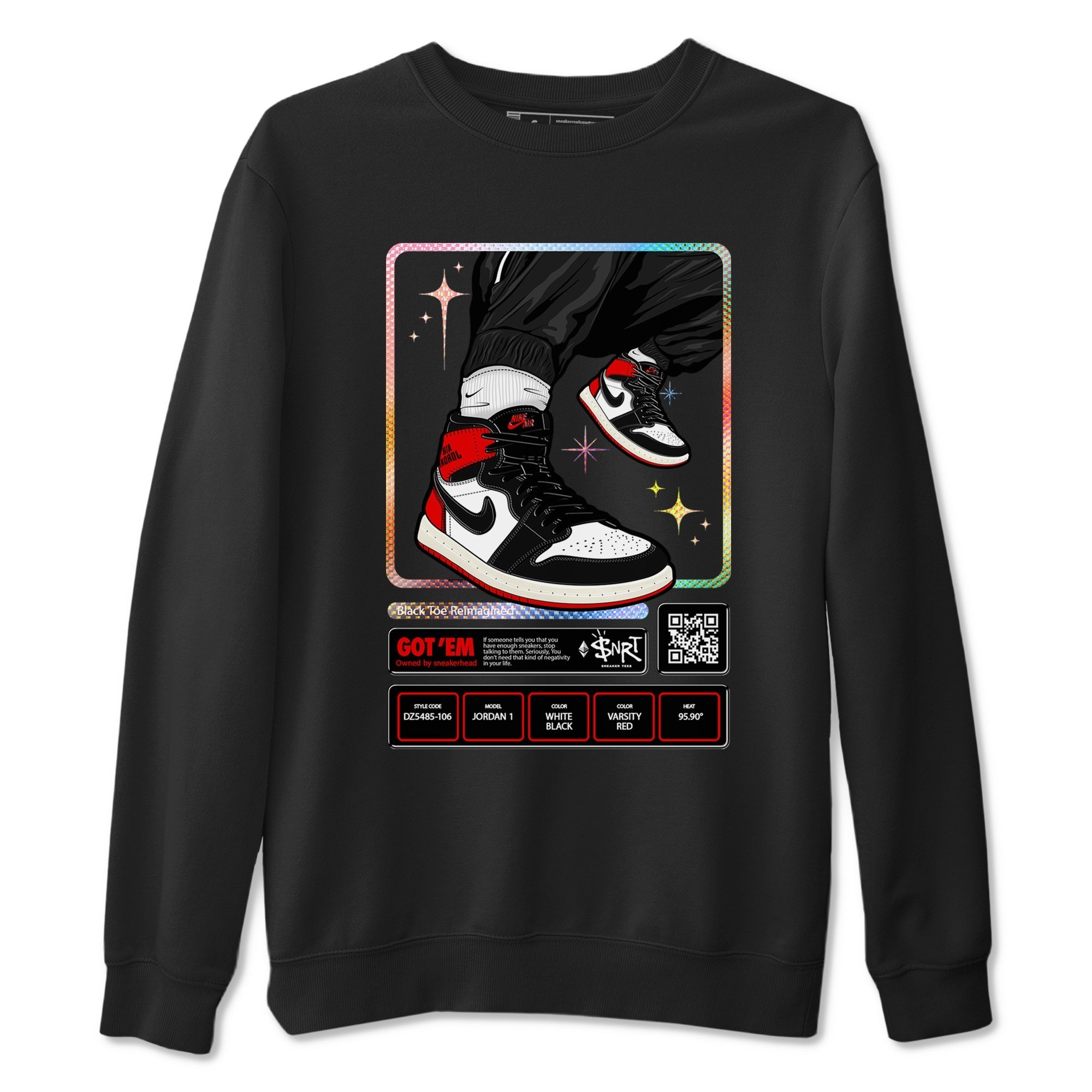 snkmatch Trading Card snkmatch Tees - Air Jordan 1 Black Toe Reimagined
