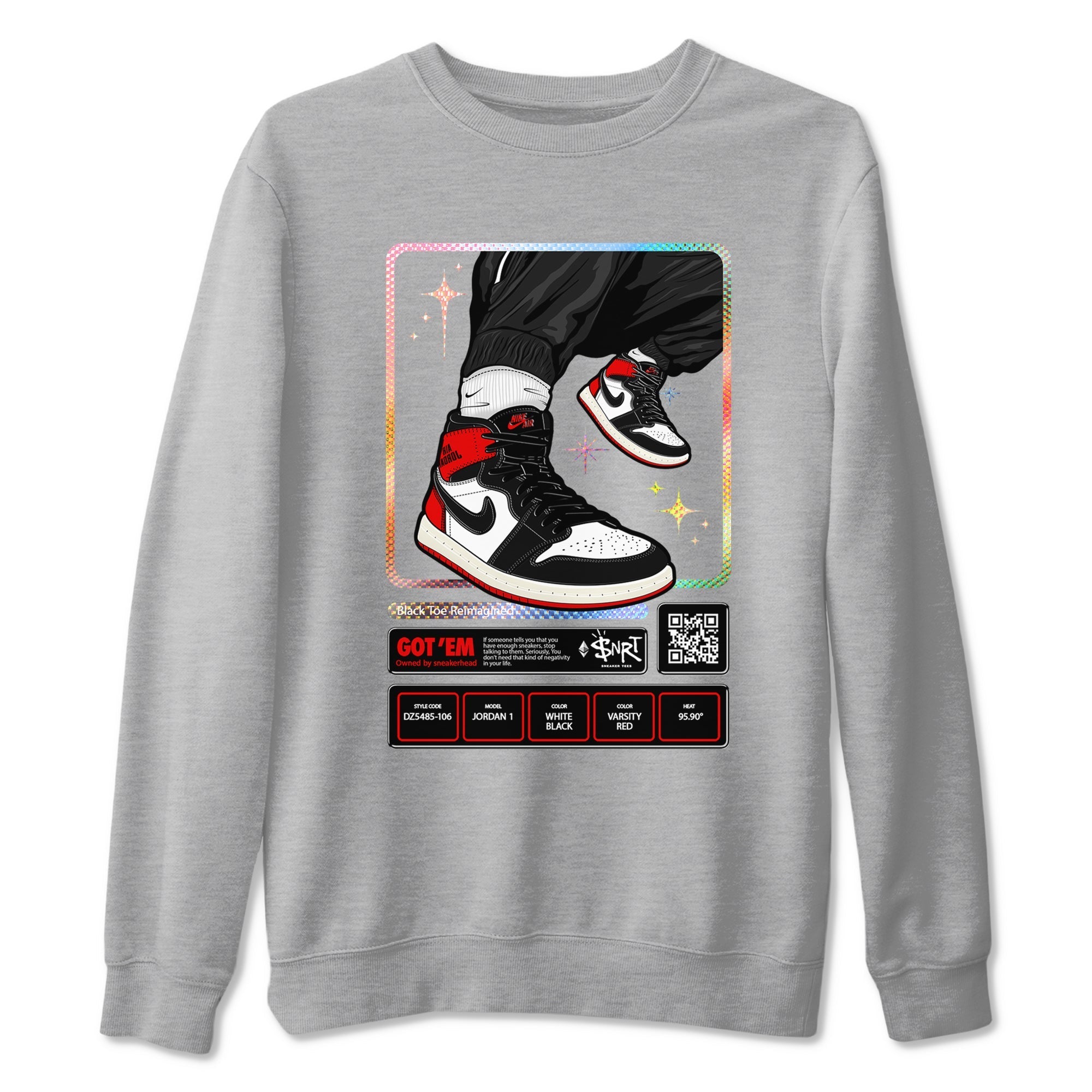 snkmatch Trading Card snkmatch Tees - Air Jordan 1 Black Toe Reimagined