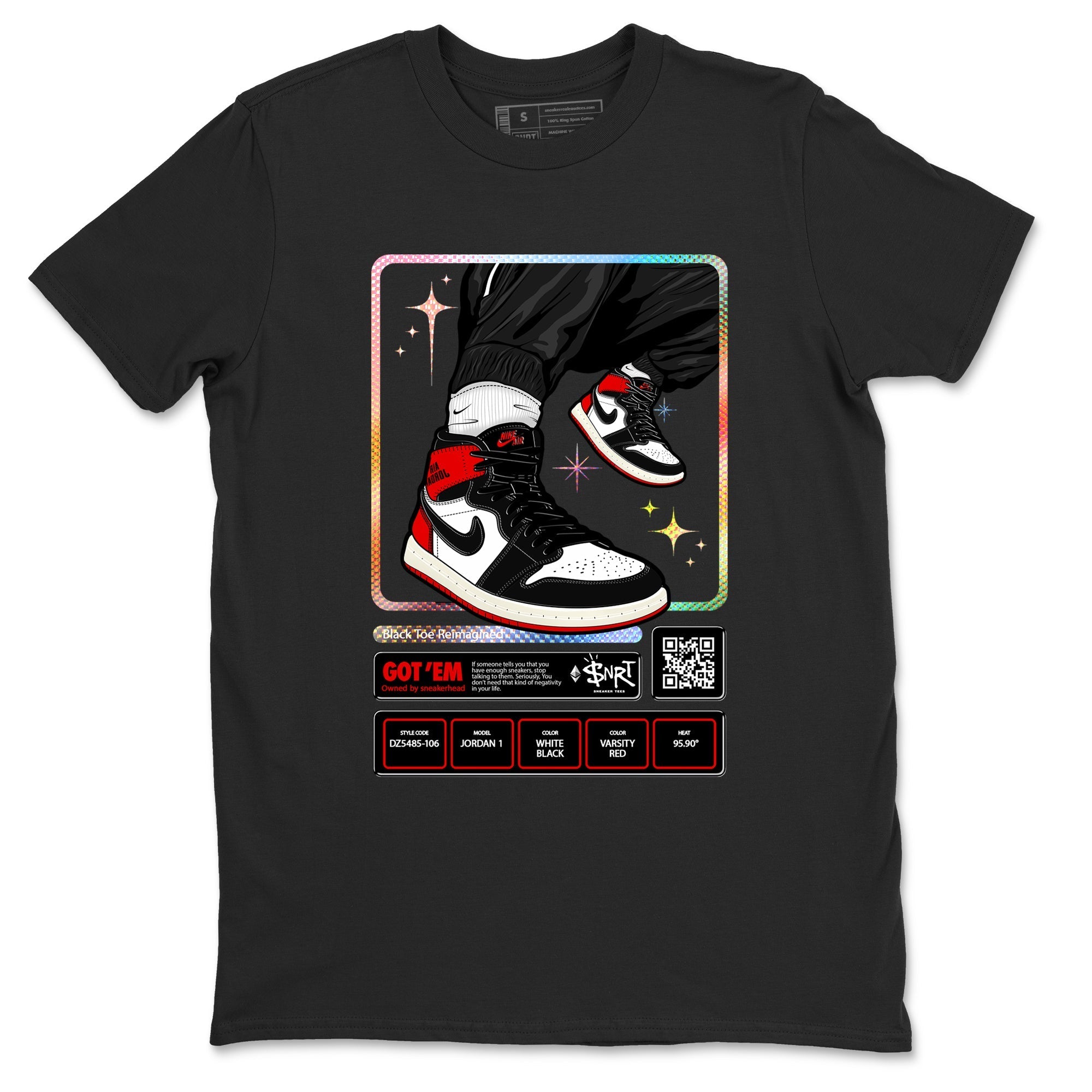 snkmatch Trading Card snkmatch Tees - Air Jordan 1 Black Toe Reimagined