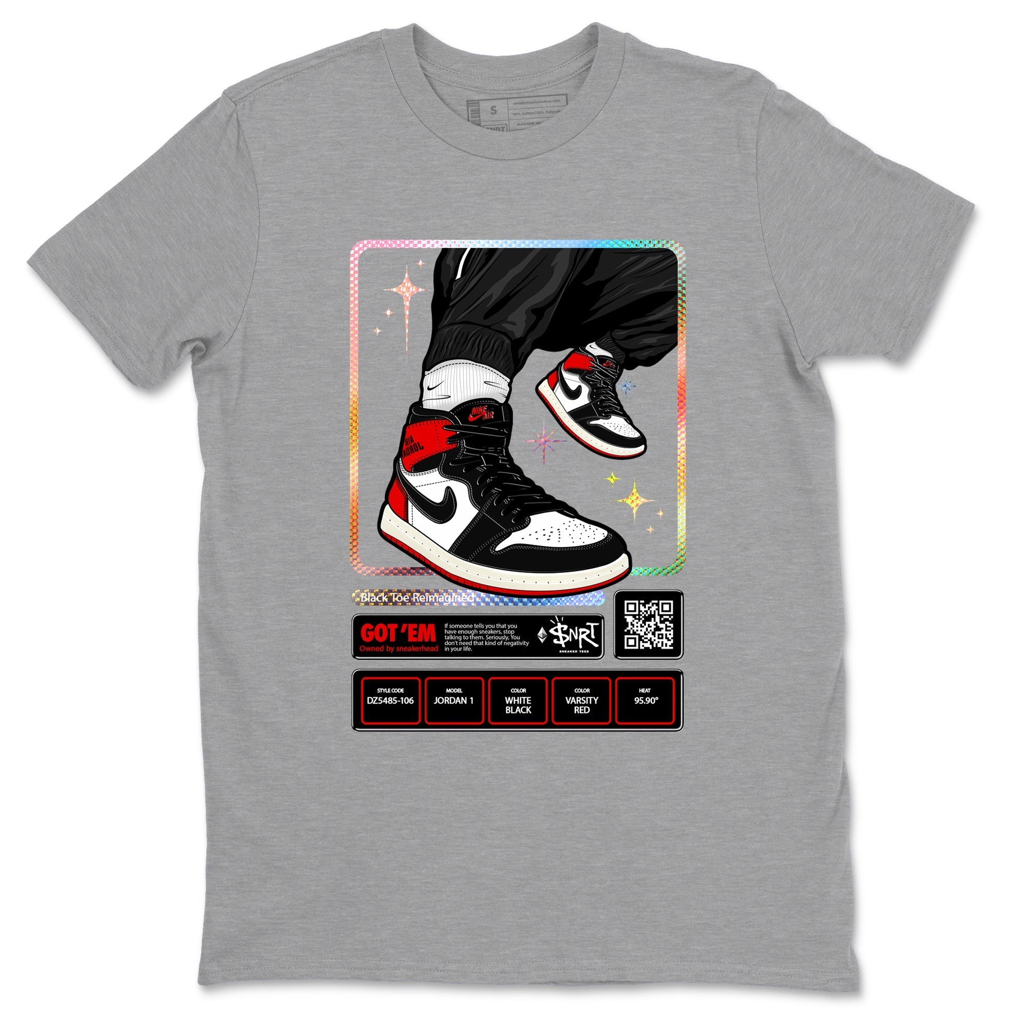 snkmatch Trading Card snkmatch Tees - Air Jordan 1 Black Toe Reimagined