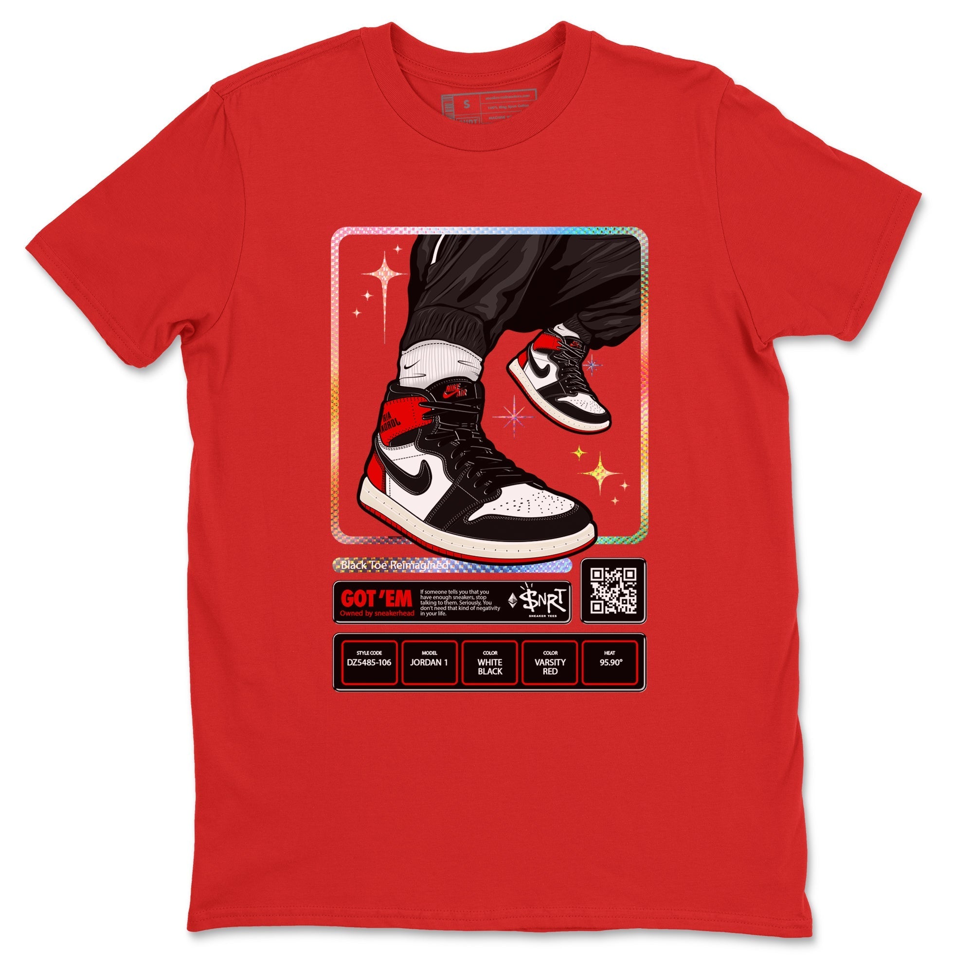 snkmatch Trading Card snkmatch Tees - Air Jordan 1 Black Toe Reimagined