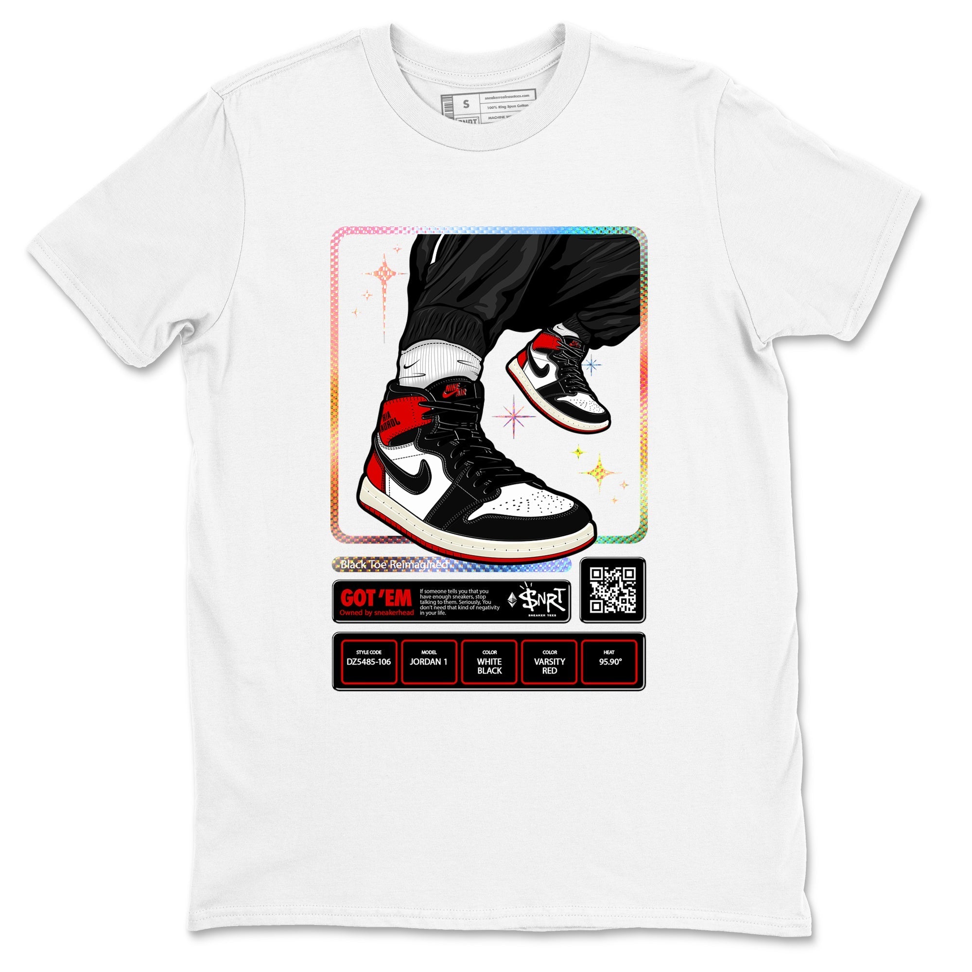 snkmatch Trading Card snkmatch Tees - Air Jordan 1 Black Toe Reimagined