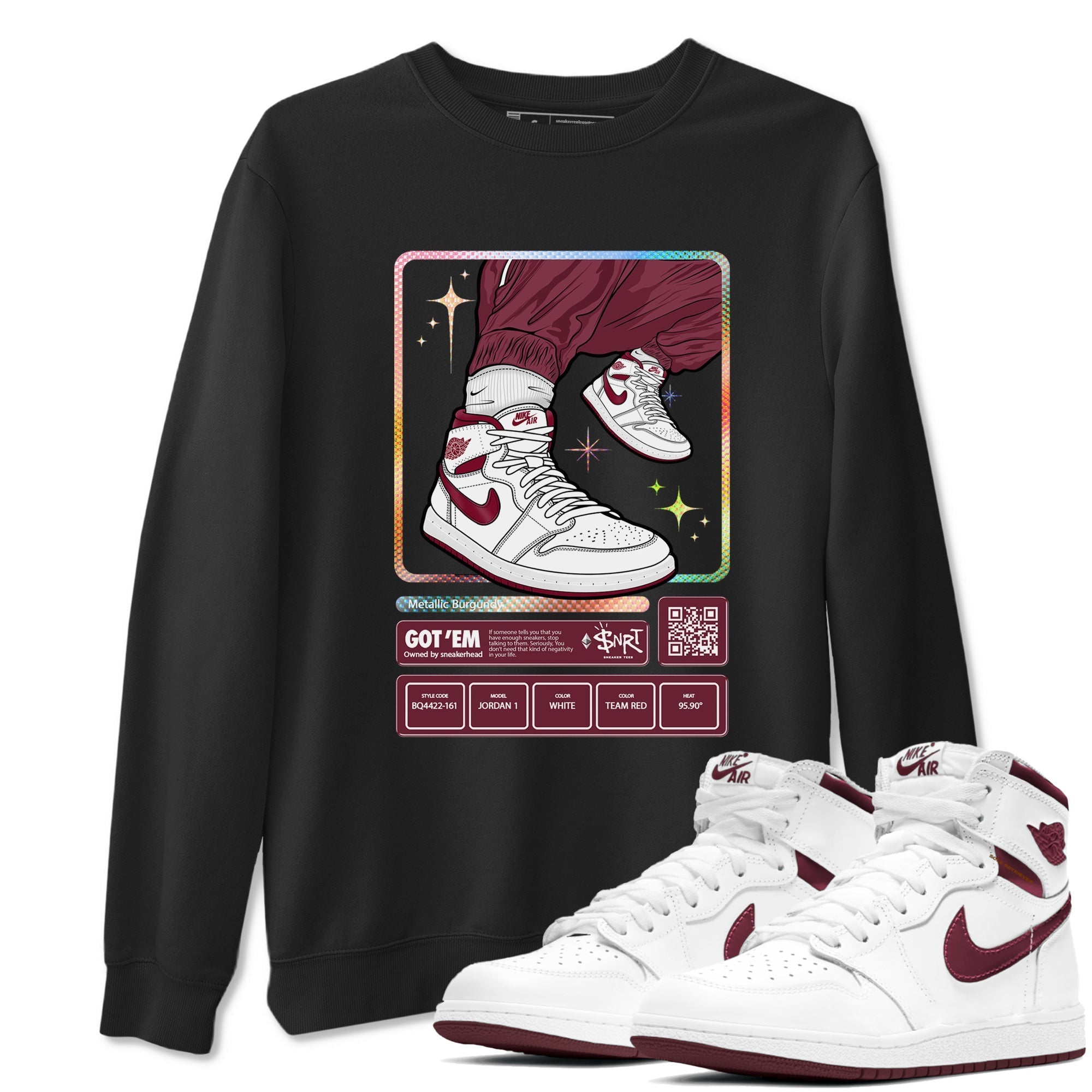 snkmatch Trading Card snkmatch Tees - Air Jordan 1 Metallic Burgundy