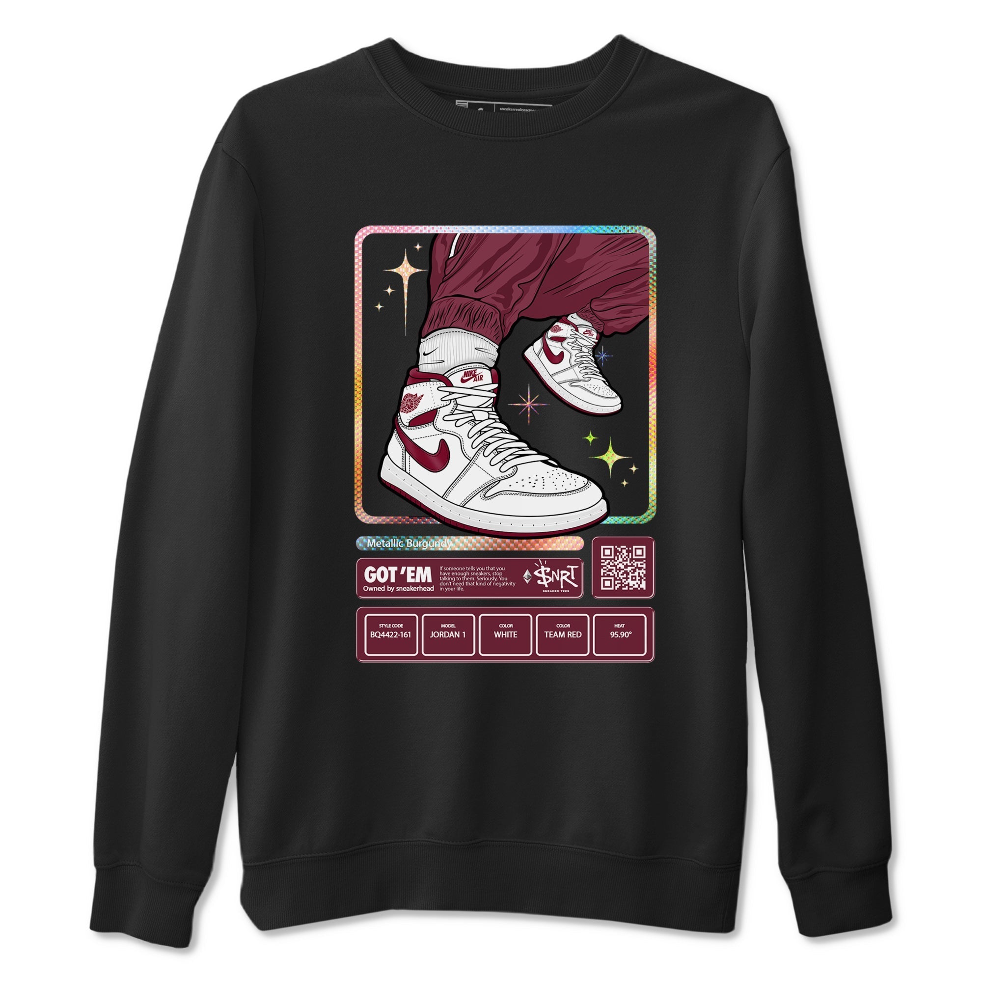 snkmatch Trading Card snkmatch Tees - Air Jordan 1 Metallic Burgundy