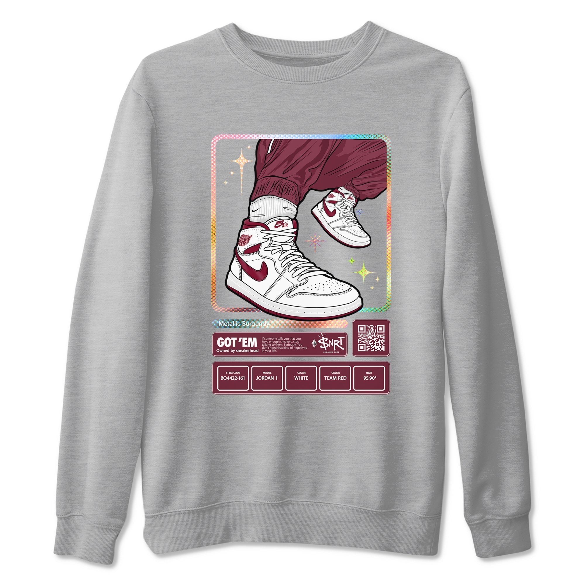 snkmatch Trading Card snkmatch Tees - Air Jordan 1 Metallic Burgundy