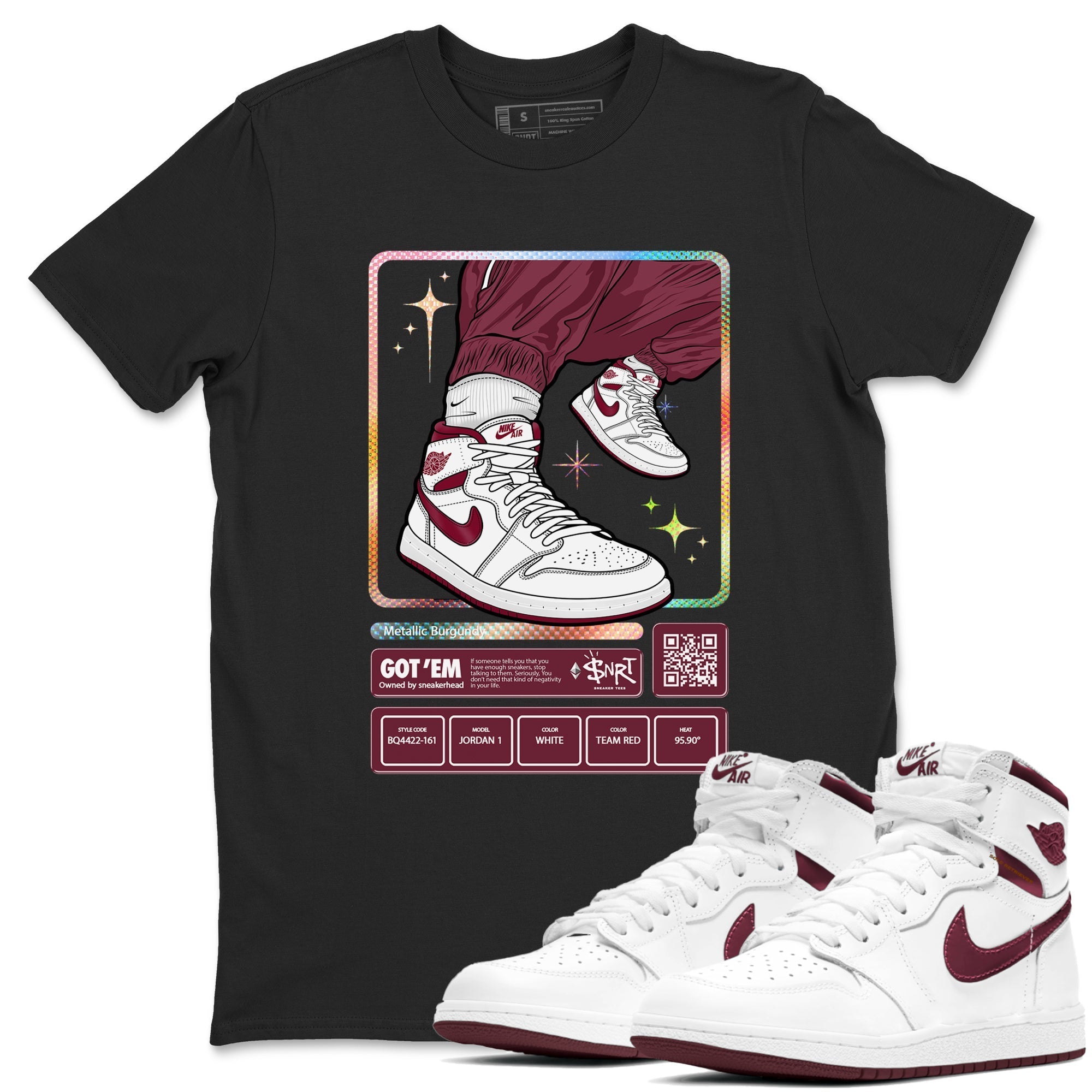 snkmatch Trading Card snkmatch Tees - Air Jordan 1 Metallic Burgundy