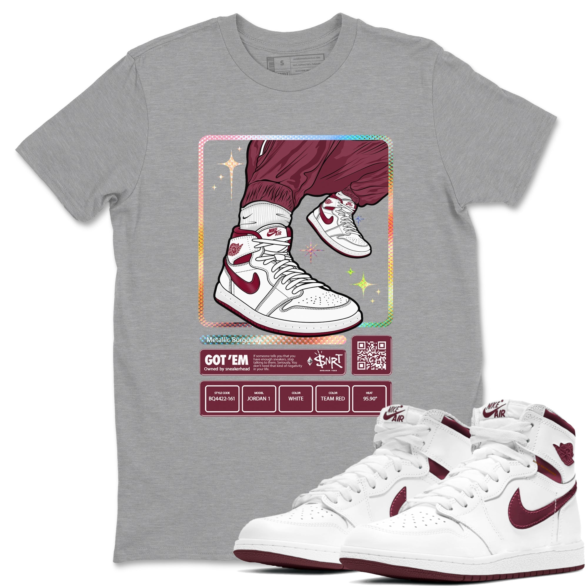 snkmatch Trading Card snkmatch Tees - Air Jordan 1 Metallic Burgundy