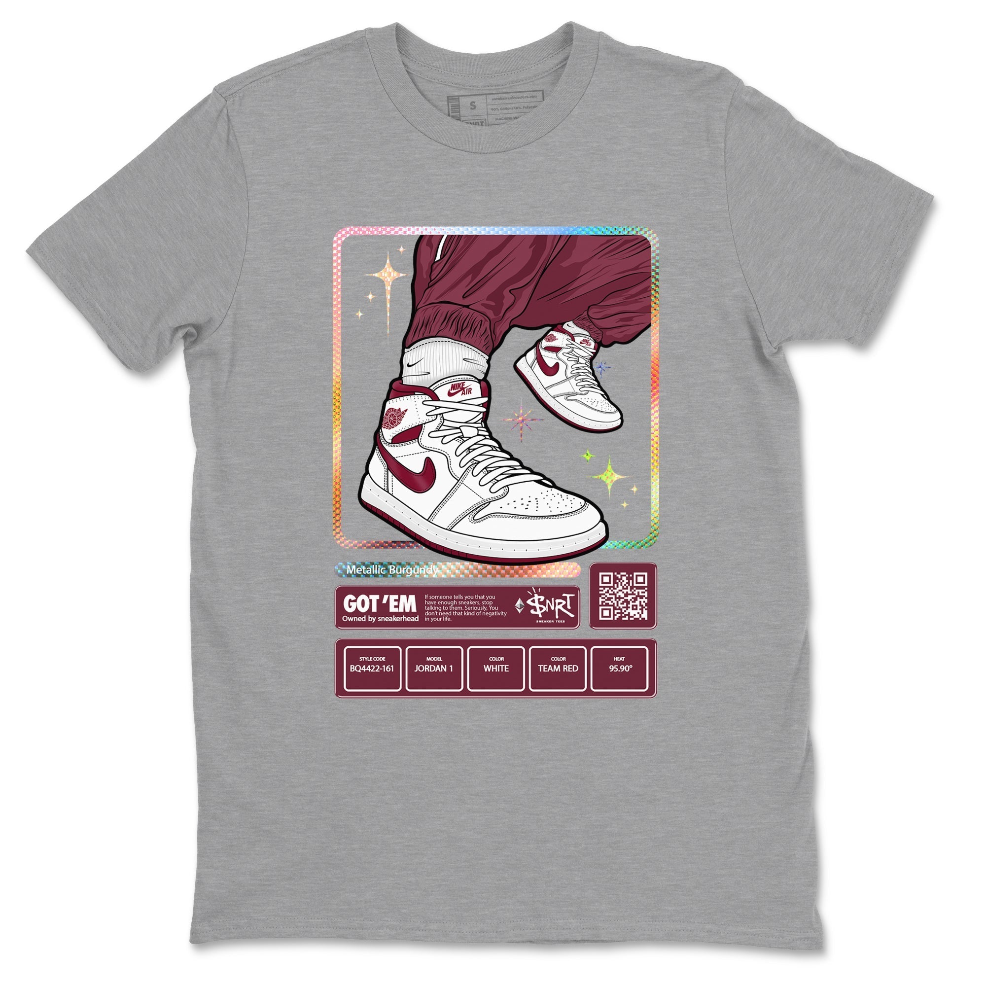 snkmatch Trading Card snkmatch Tees - Air Jordan 1 Metallic Burgundy