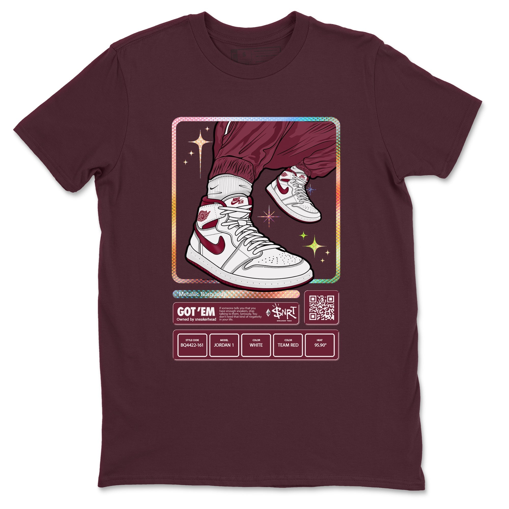 snkmatch Trading Card snkmatch Tees - Air Jordan 1 Metallic Burgundy
