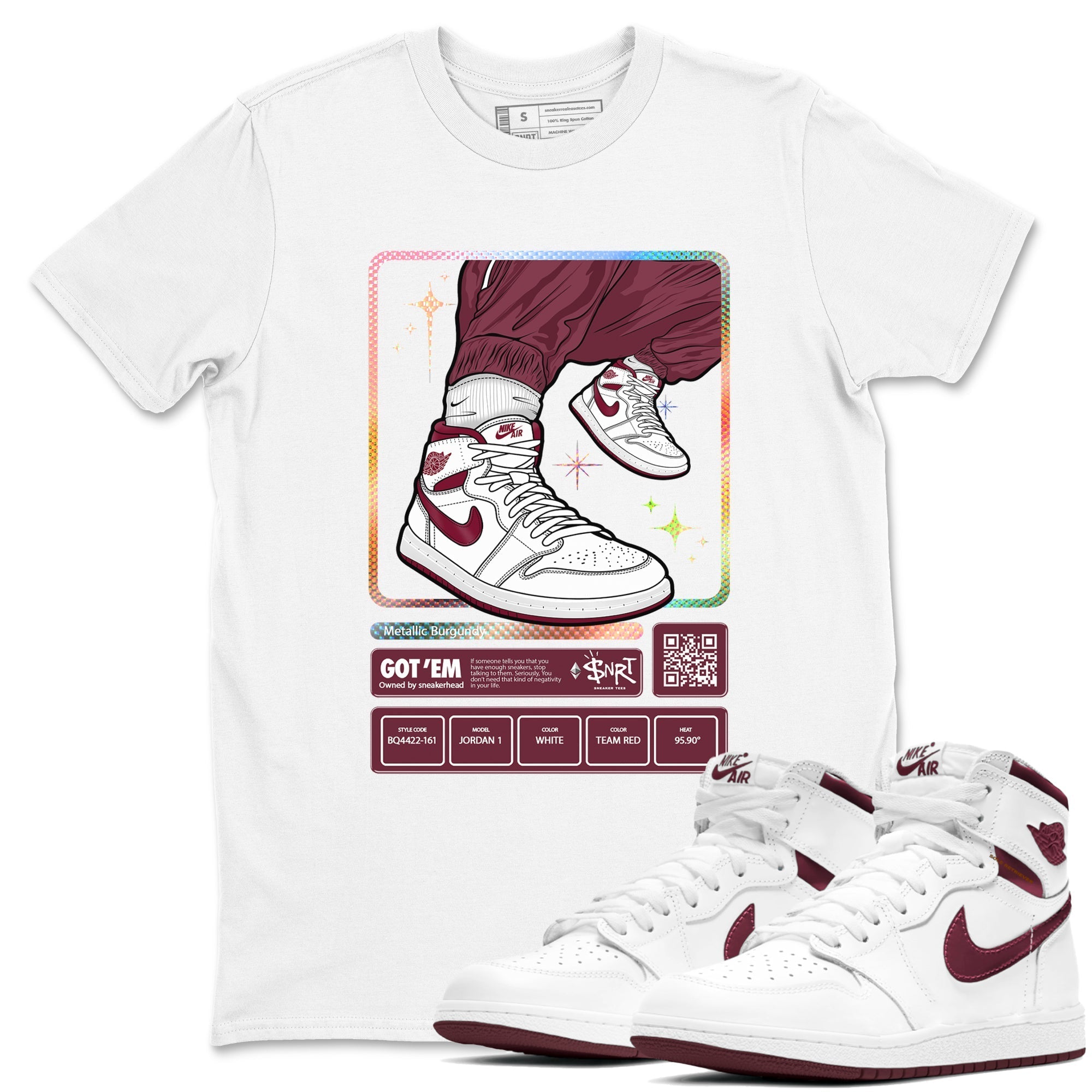 snkmatch Trading Card snkmatch Tees - Air Jordan 1 Metallic Burgundy