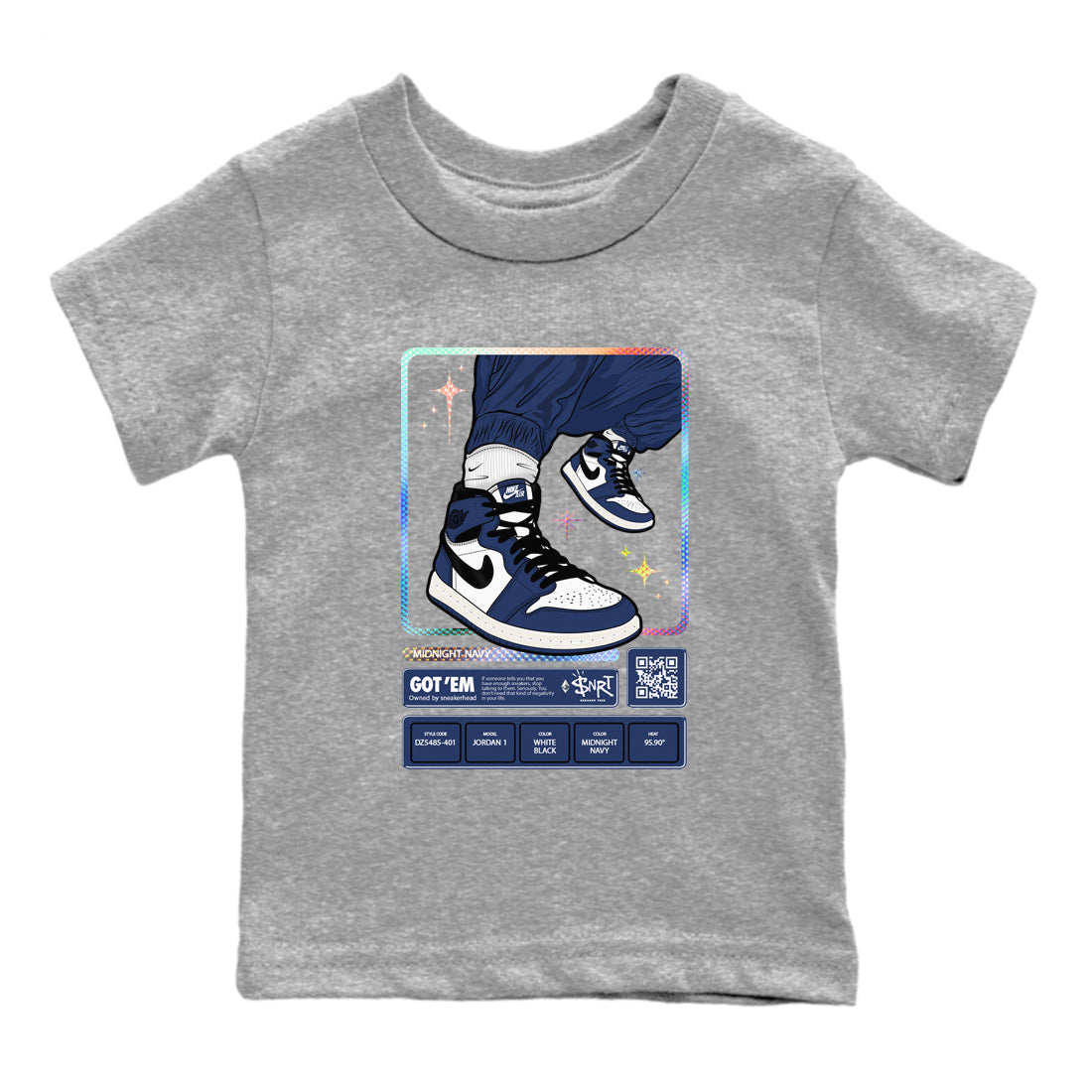 snkmatch Trading Card snkmatch Tees Kids - Air Jordan 1 Midnight Navy