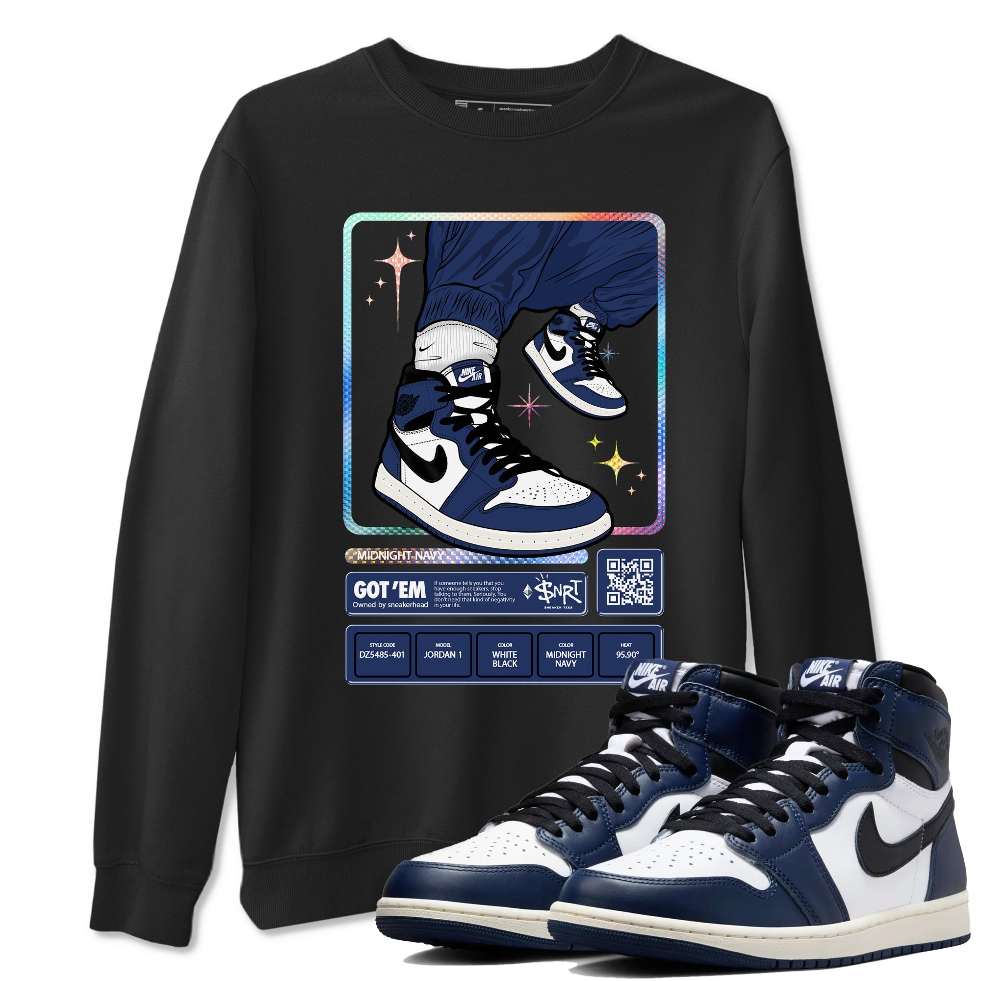 snkmatch Trading Card snkmatch Tees - Air Jordan 1 Midnight Navy