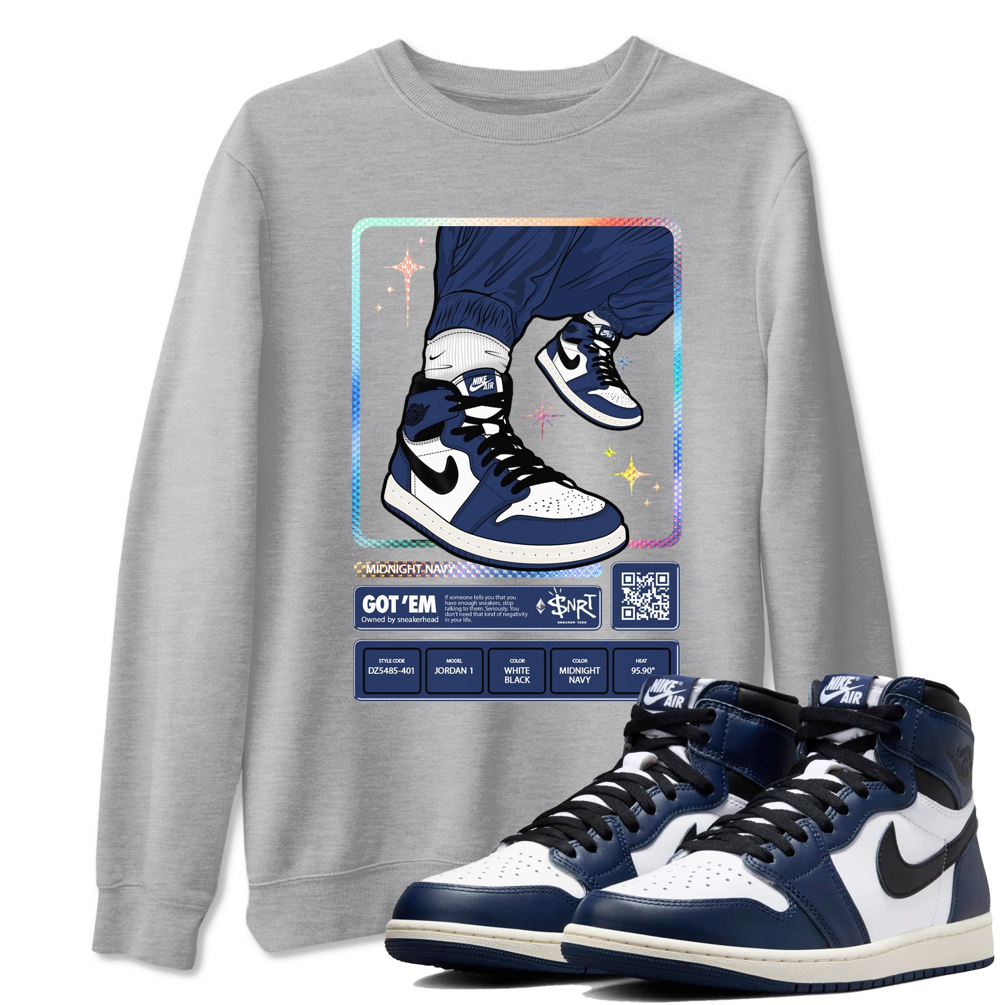 snkmatch Trading Card snkmatch Tees - Air Jordan 1 Midnight Navy