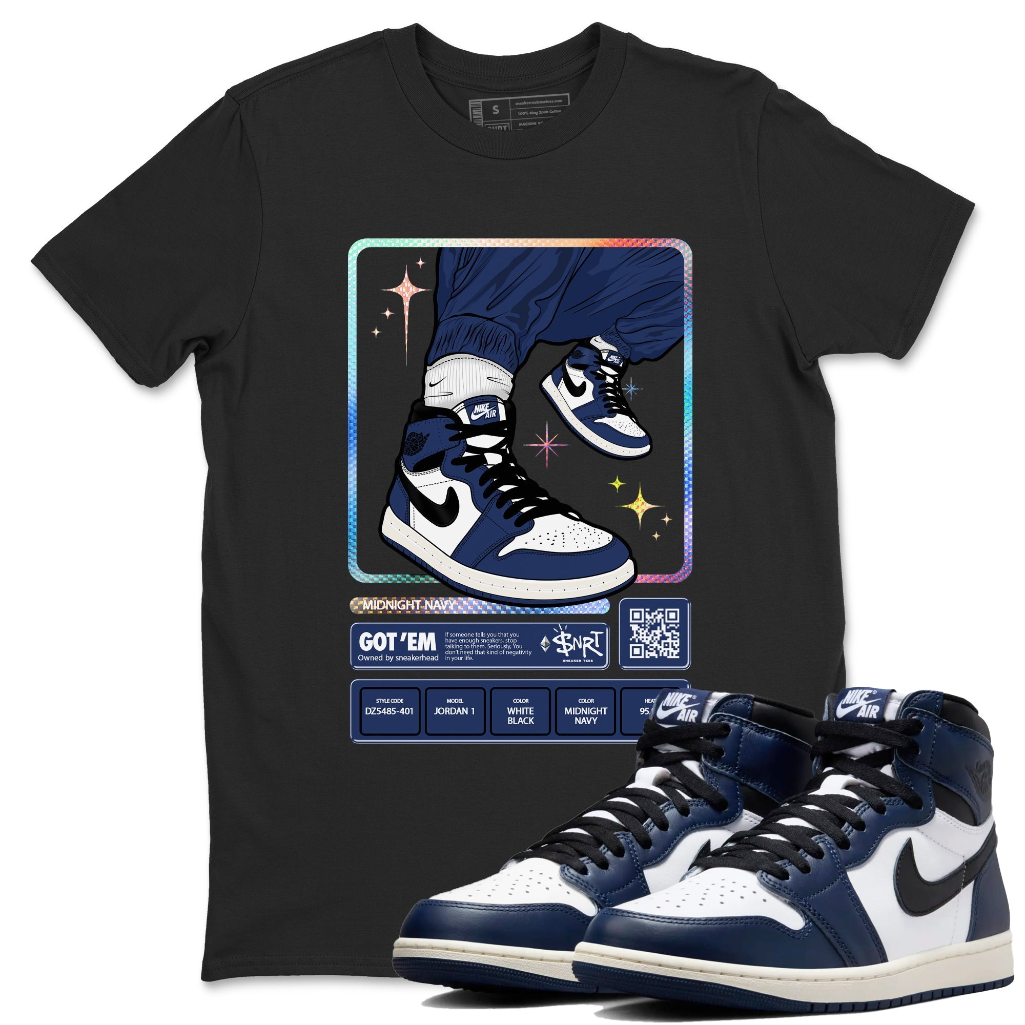 snkmatch Trading Card snkmatch Tees - Air Jordan 1 Midnight Navy