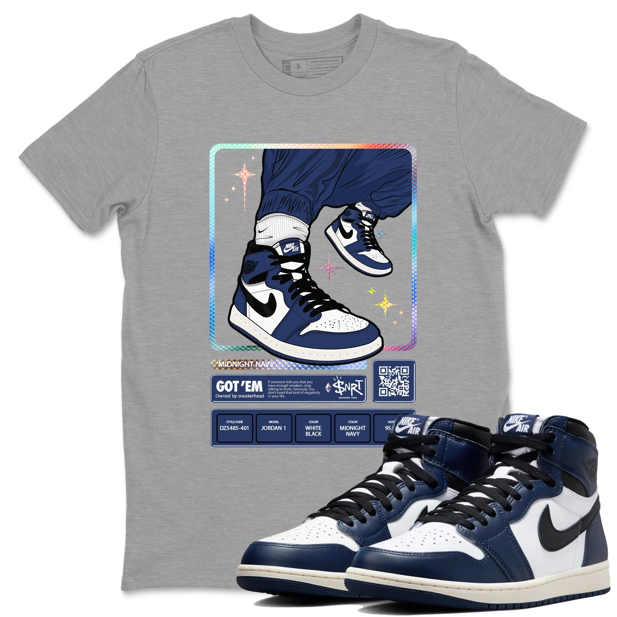 snkmatch Trading Card snkmatch Tees - Air Jordan 1 Midnight Navy