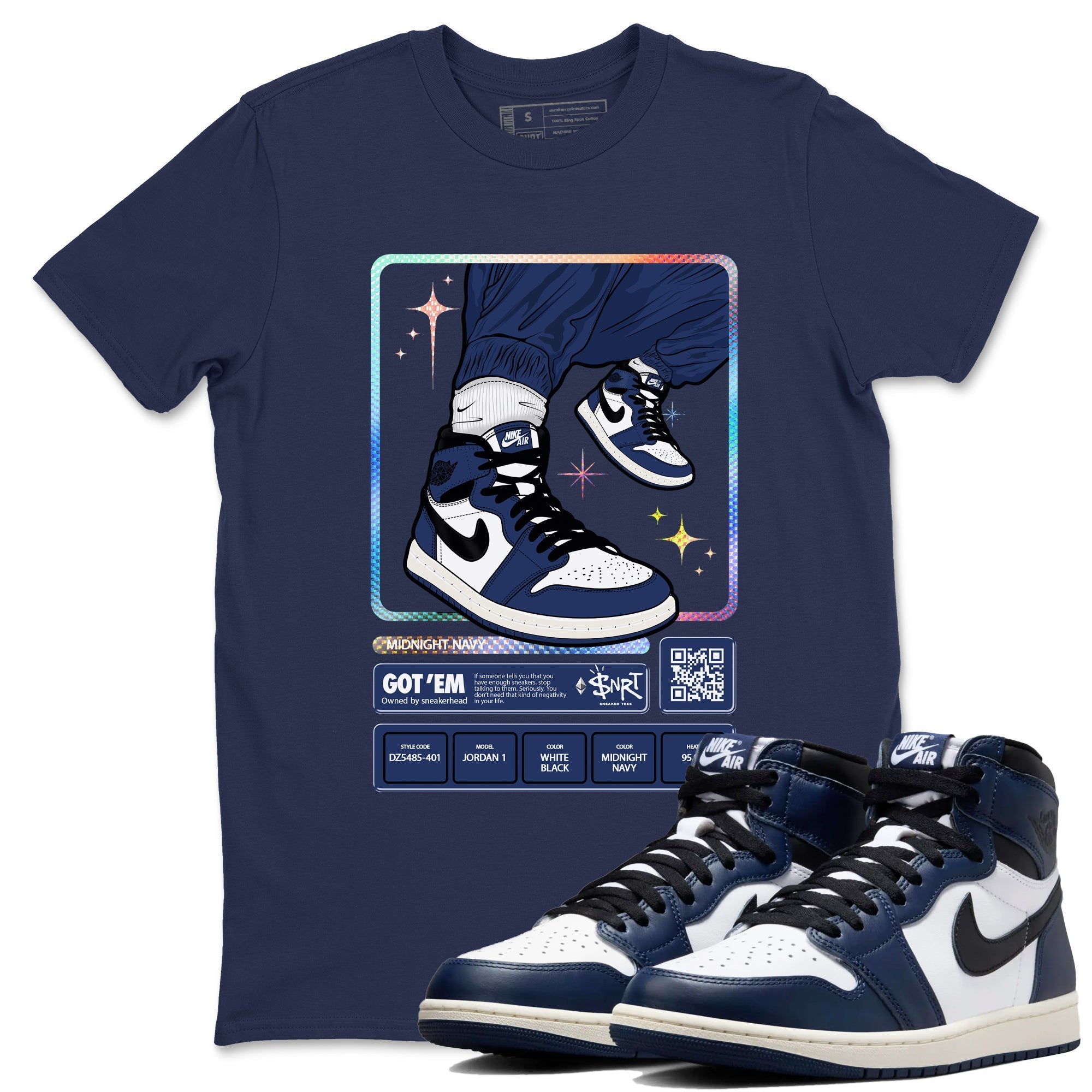 snkmatch Trading Card snkmatch Tees - Air Jordan 1 Midnight Navy