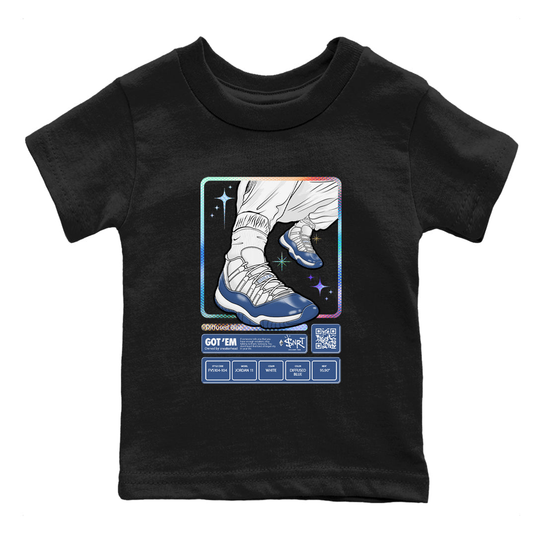 snkmatch Trading Card snkmatch Tees Kids - Air Jordan 11 Diffused Blue
