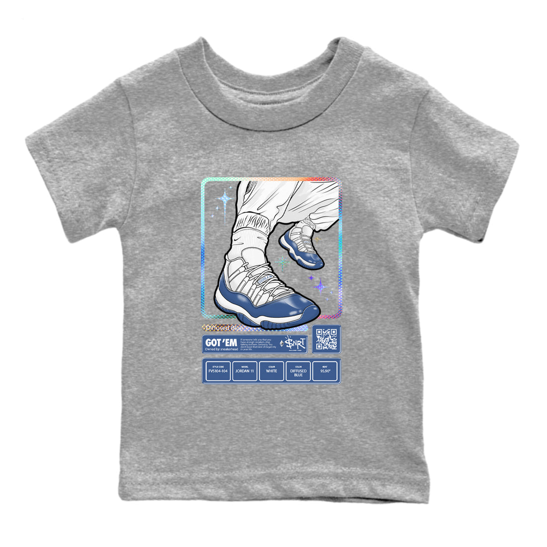 snkmatch Trading Card snkmatch Tees Kids - Air Jordan 11 Diffused Blue