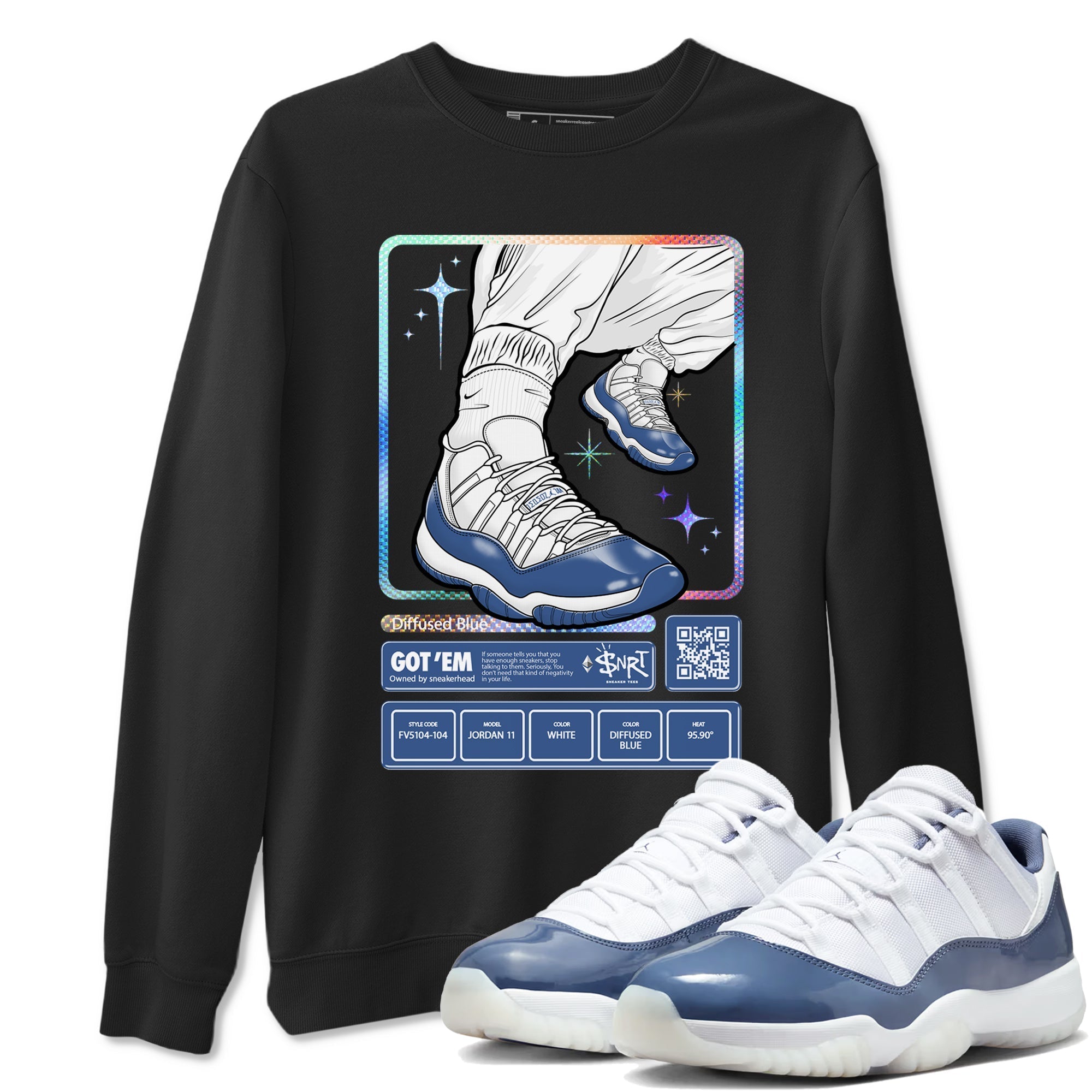 snkmatch Trading Card snkmatch Tees - Air Jordan 11 Diffused Blue