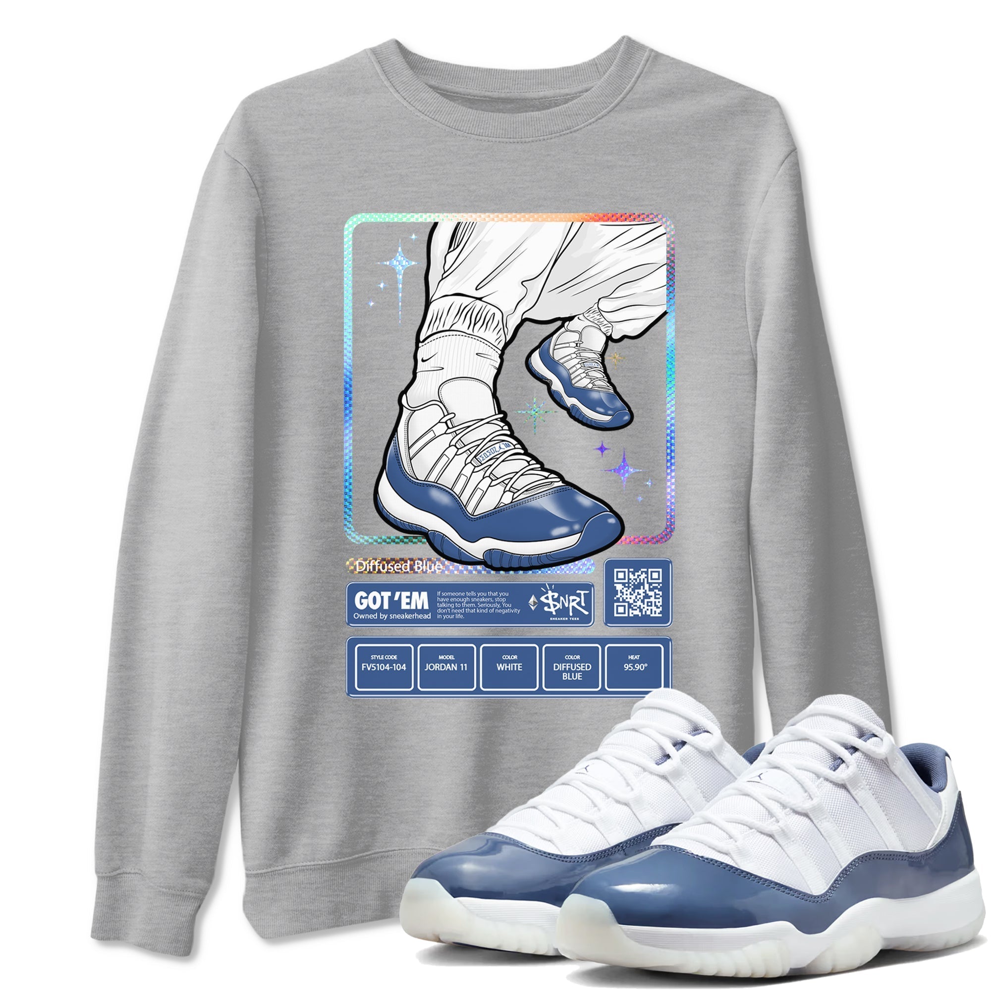 snkmatch Trading Card snkmatch Tees - Air Jordan 11 Diffused Blue
