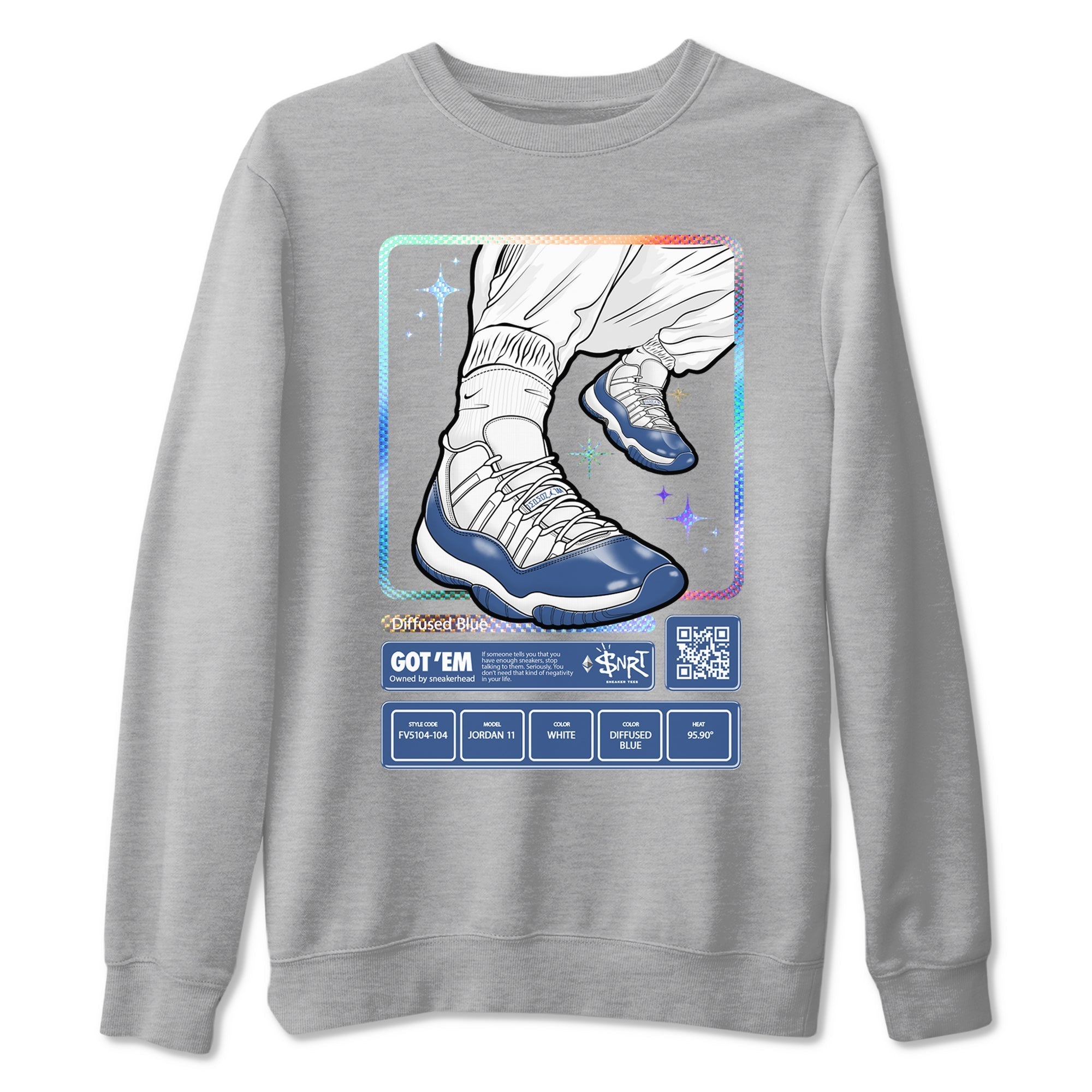 snkmatch Trading Card snkmatch Tees - Air Jordan 11 Diffused Blue