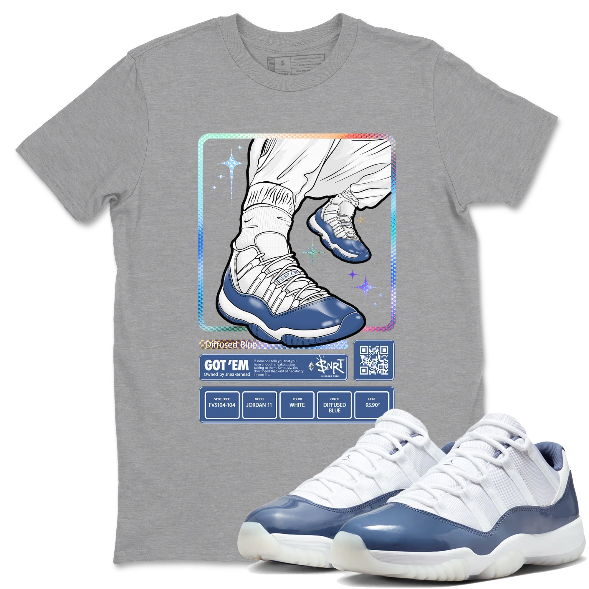 snkmatch Trading Card snkmatch Tees - Air Jordan 11 Diffused Blue