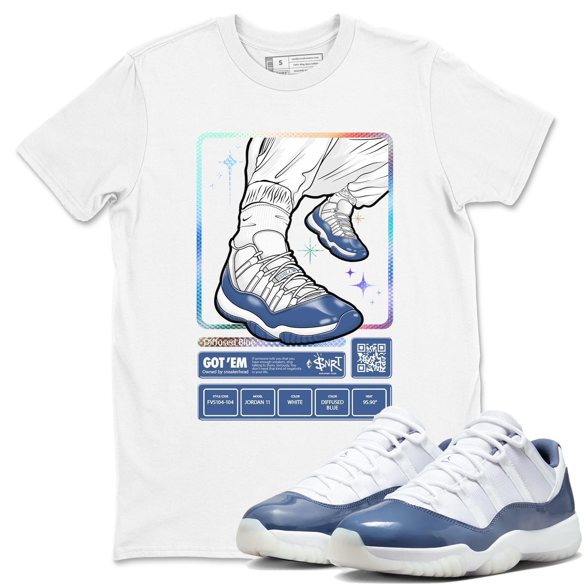 snkmatch Trading Card snkmatch Tees - Air Jordan 11 Diffused Blue