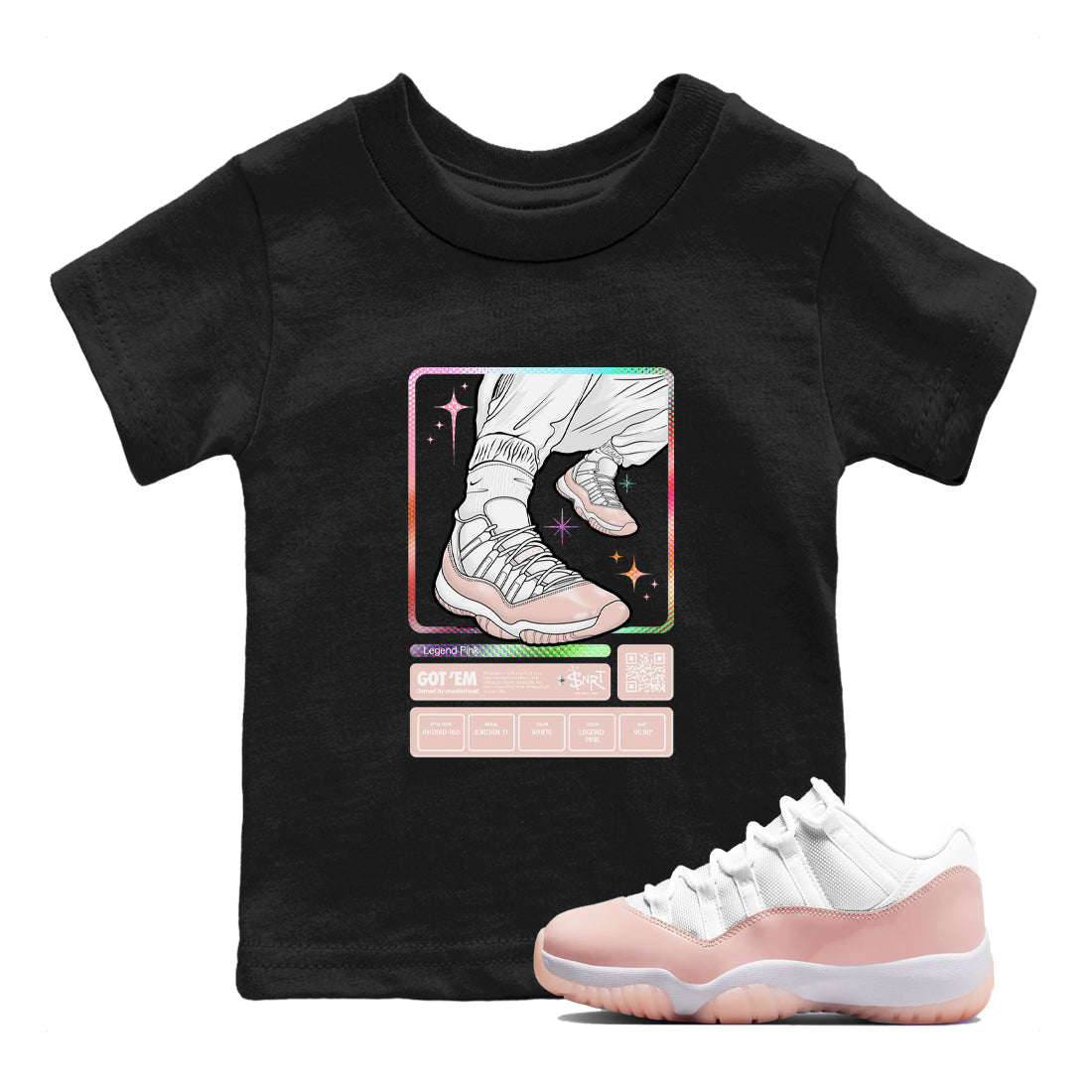 snkmatch Trading Card snkmatch Tees Kids - Air Jordan 11 Legend Pink