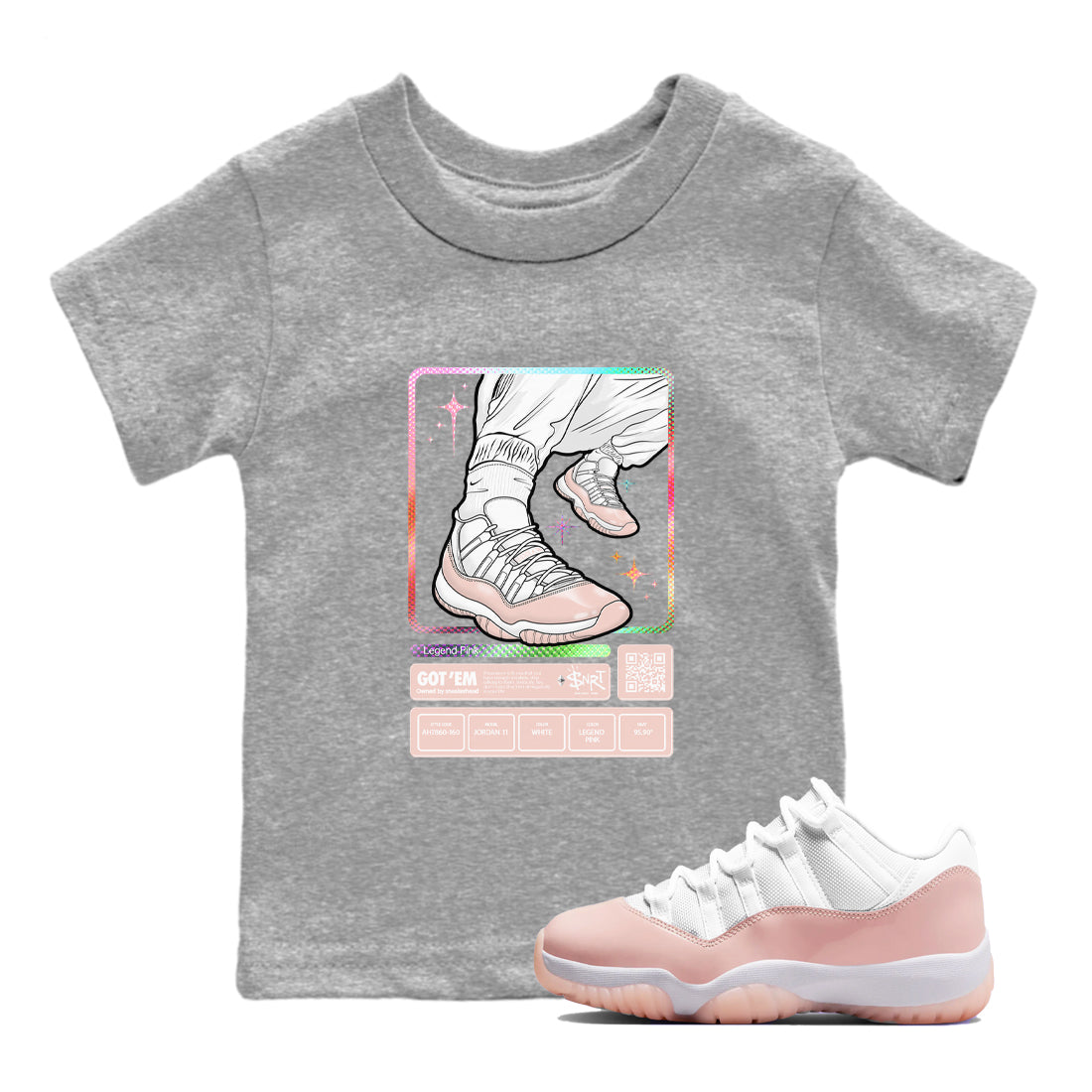 snkmatch Trading Card snkmatch Tees Kids - Air Jordan 11 Legend Pink