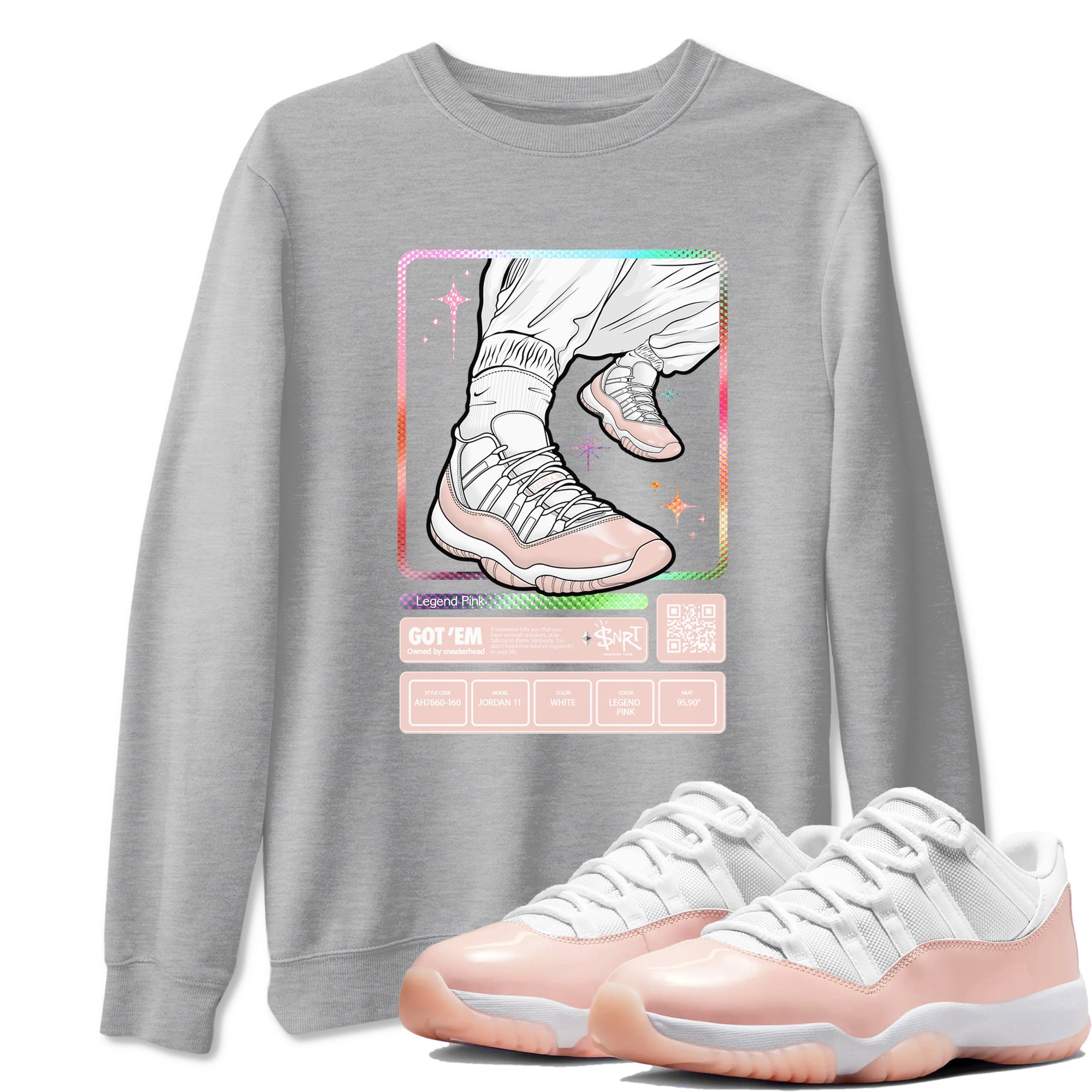 snkmatch Trading Card snkmatch Tees - Air Jordan 11 Legend Pink
