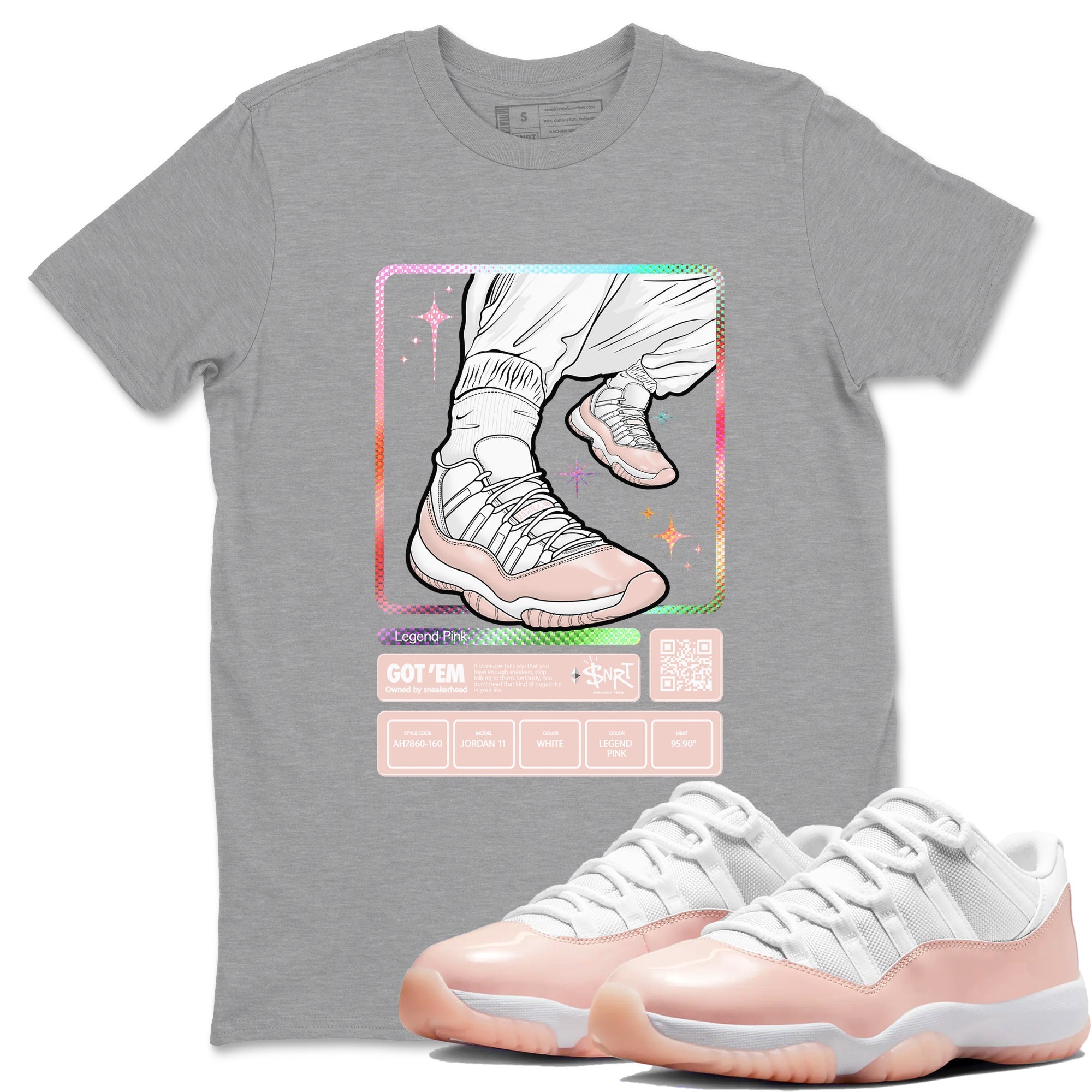 snkmatch Trading Card snkmatch Tees - Air Jordan 11 Legend Pink