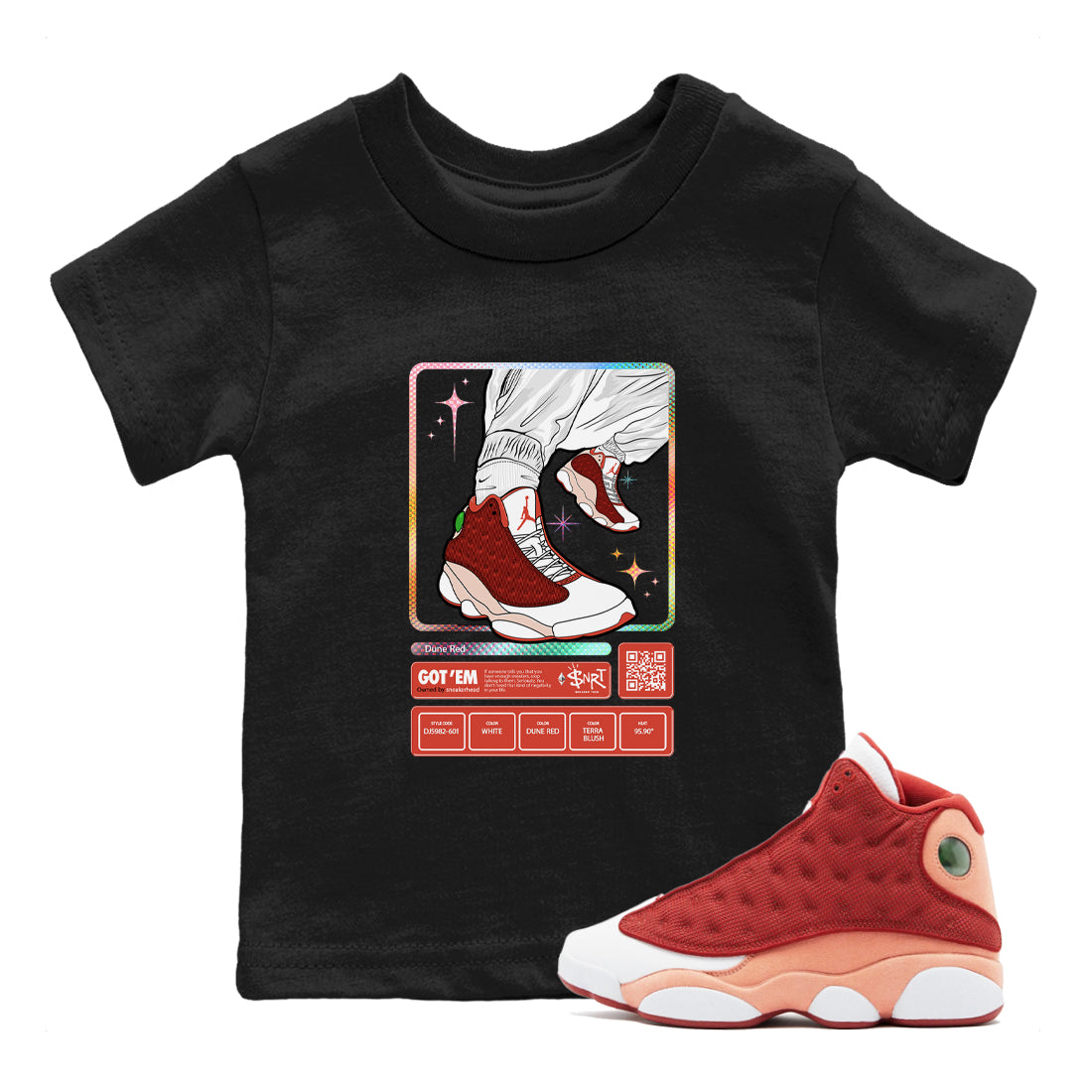 snkmatch Trading Card snkmatch Tees Kids - Air Jordan 13 Dune Red