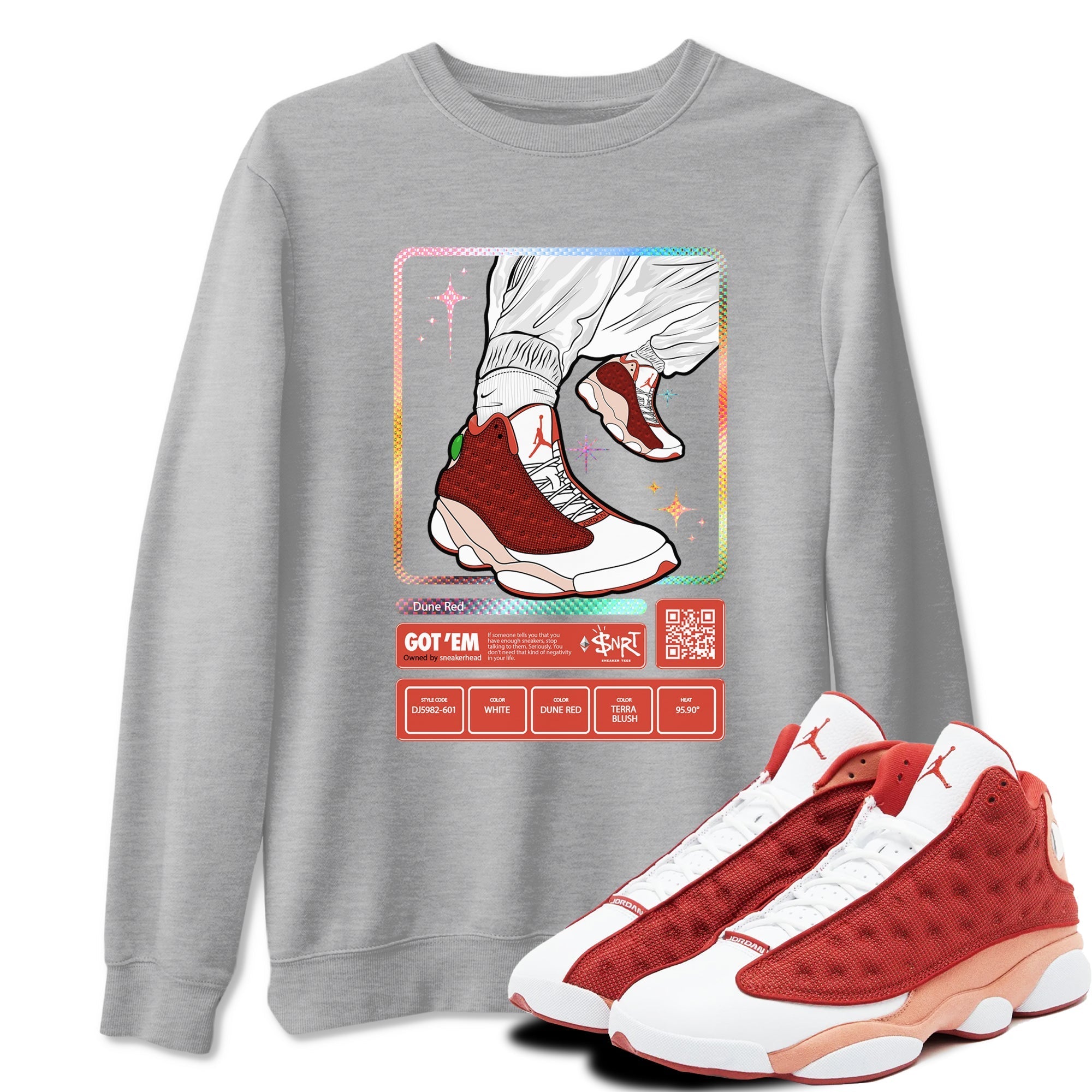 snkmatch Trading Card snkmatch Tees - Air Jordan 13 Dune Red