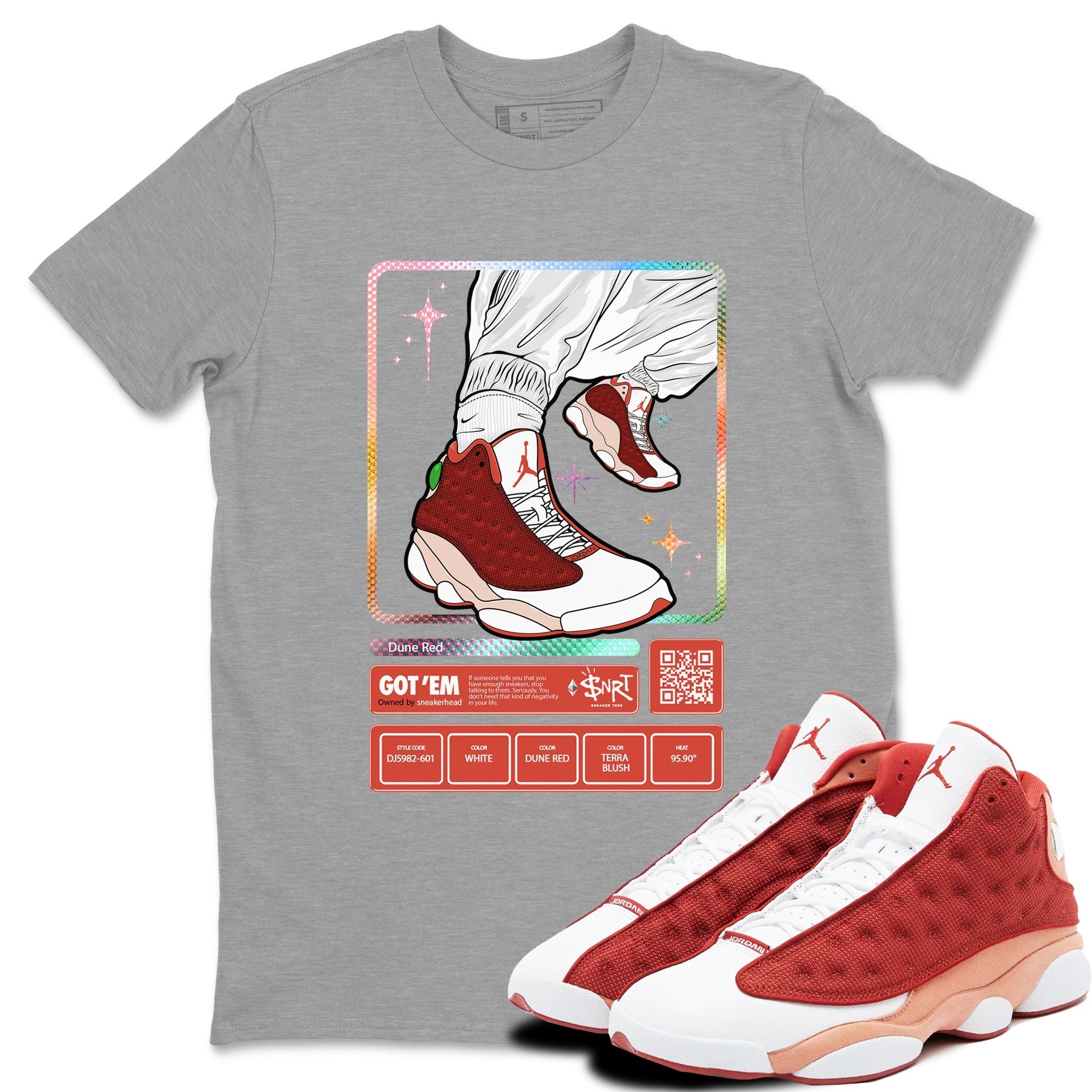 snkmatch Trading Card snkmatch Tees - Air Jordan 13 Dune Red