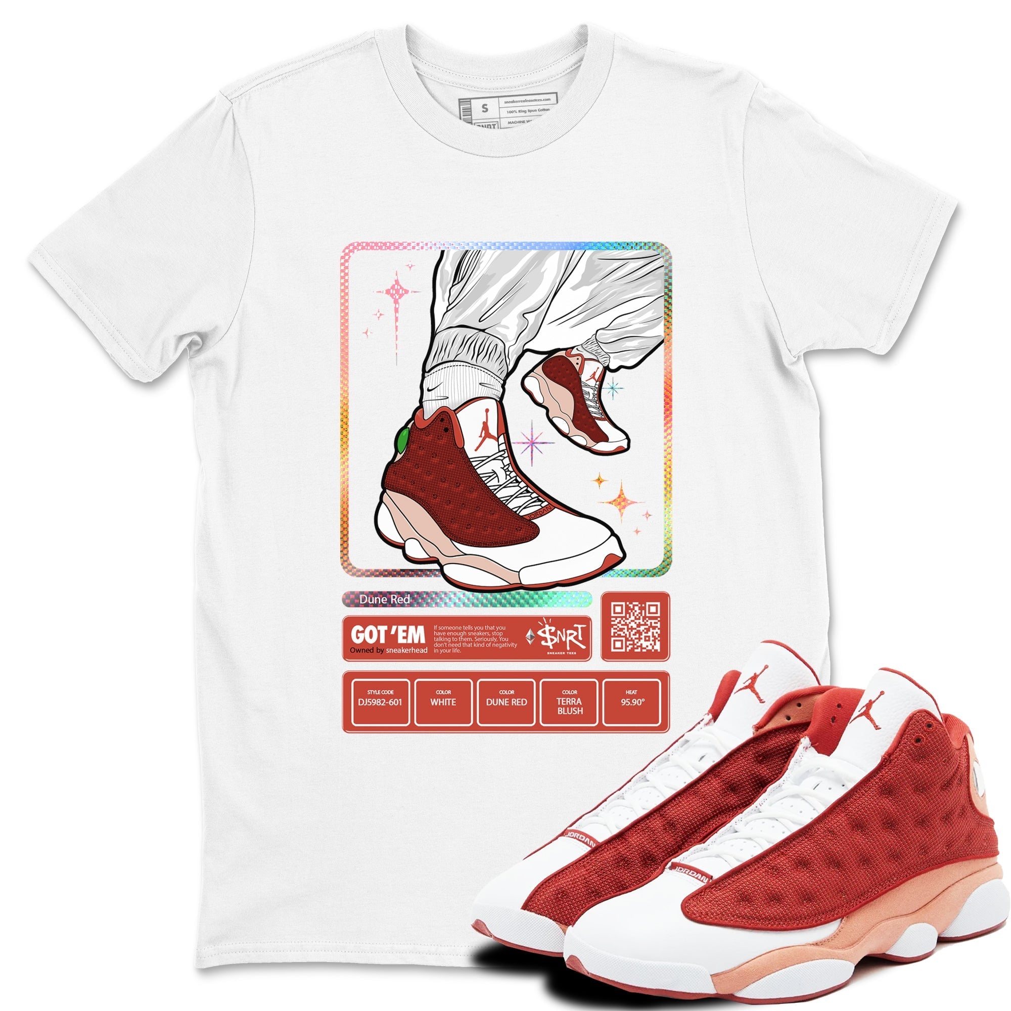 snkmatch Trading Card snkmatch Tees - Air Jordan 13 Dune Red