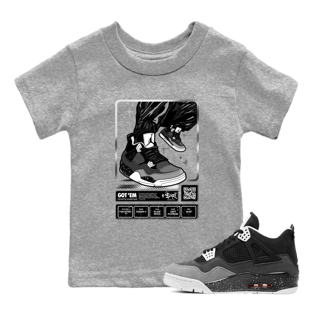 snkmatch Trading Card snkmatch Tees Kids - Air Jordan 4 Fear