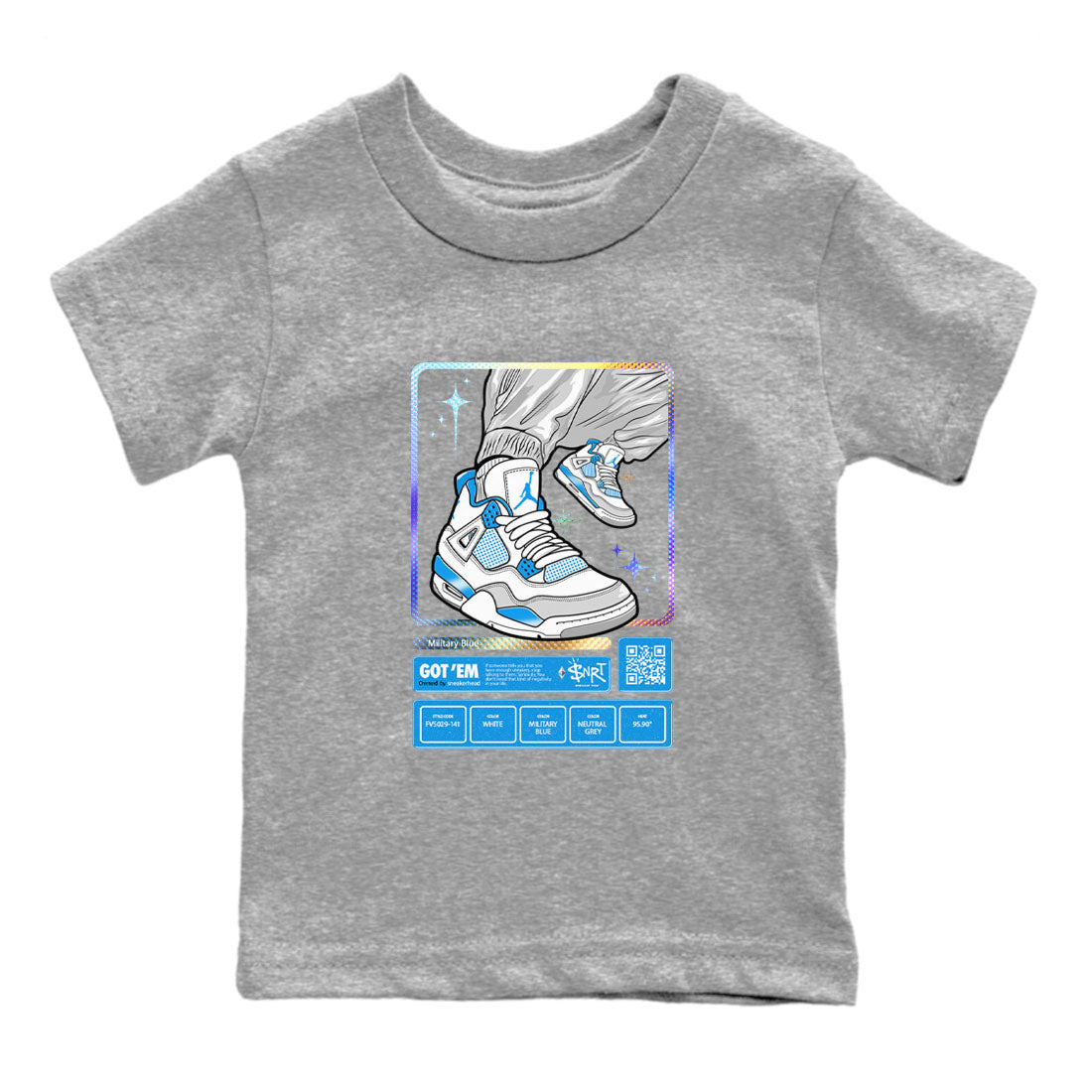 snkmatch Trading Card snkmatch Tees Kids - Air Jordan 4 Military Blue