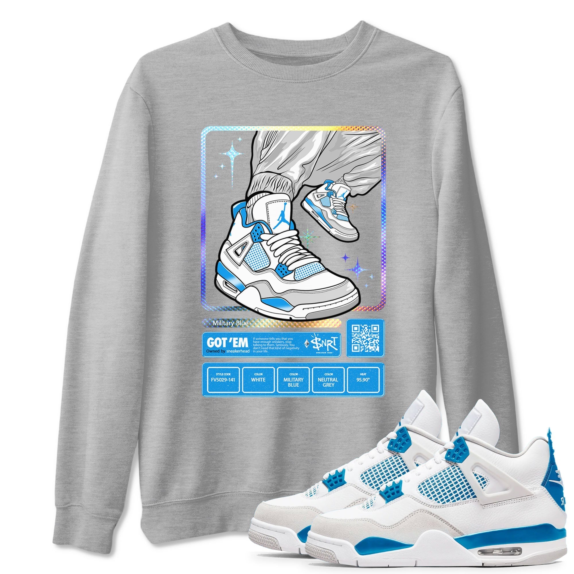 snkmatch Trading Card snkmatch Tees - Air Jordan 4 Military Blue